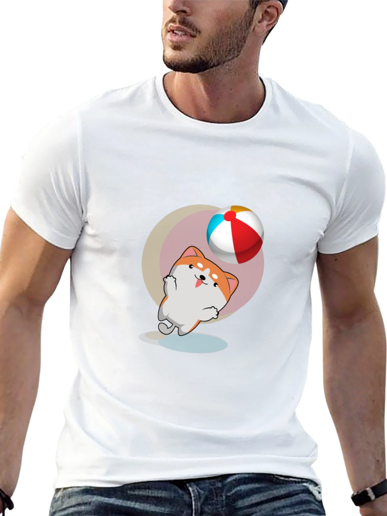 Dog & Ball Graphic Black T-Shirt