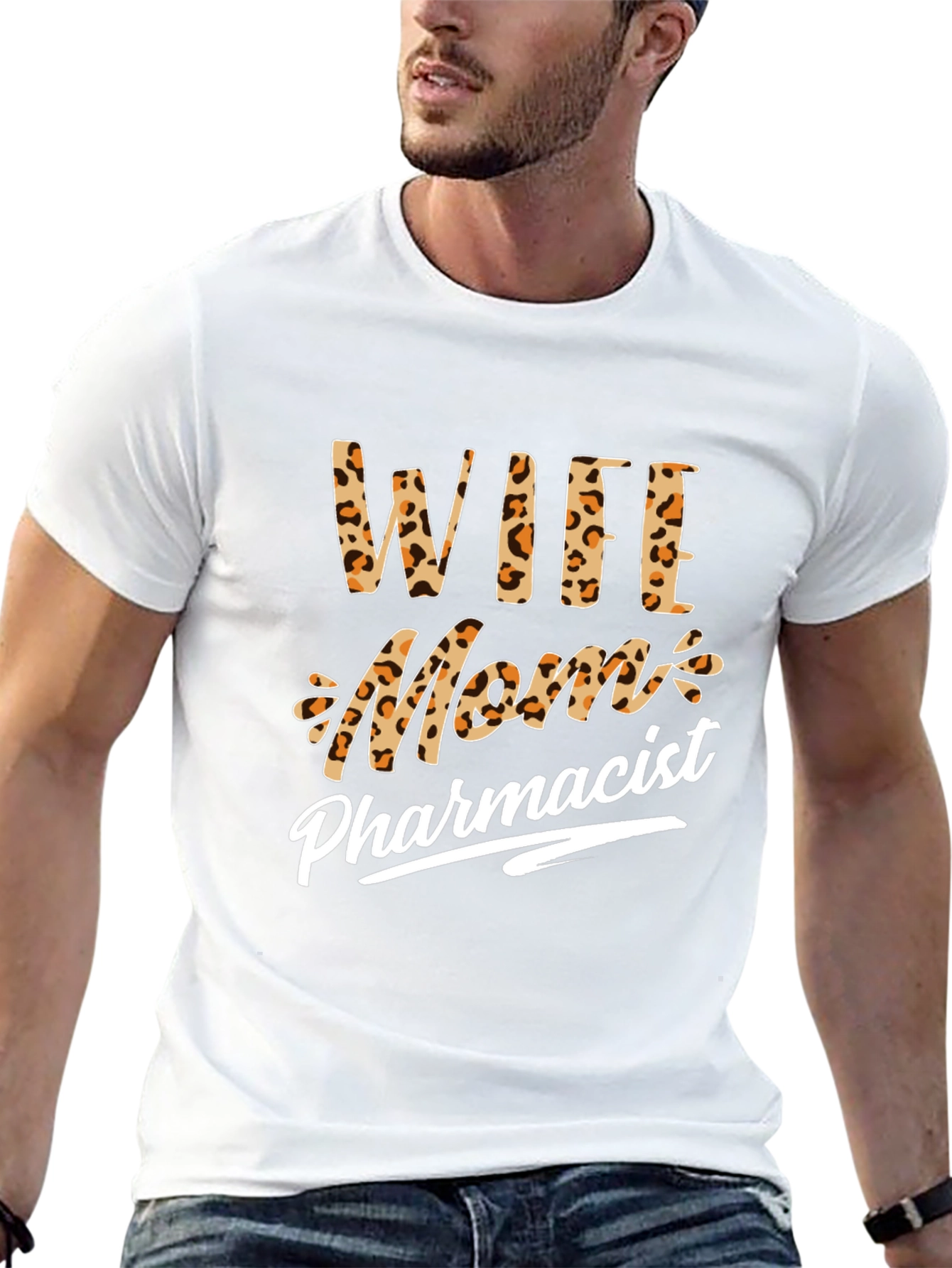 Wife Mom Pharmacist Leopard Print T-Shirt