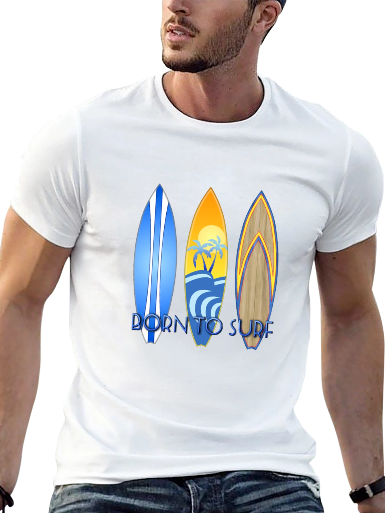 Born to Surf Graphic T-Shirt - Black