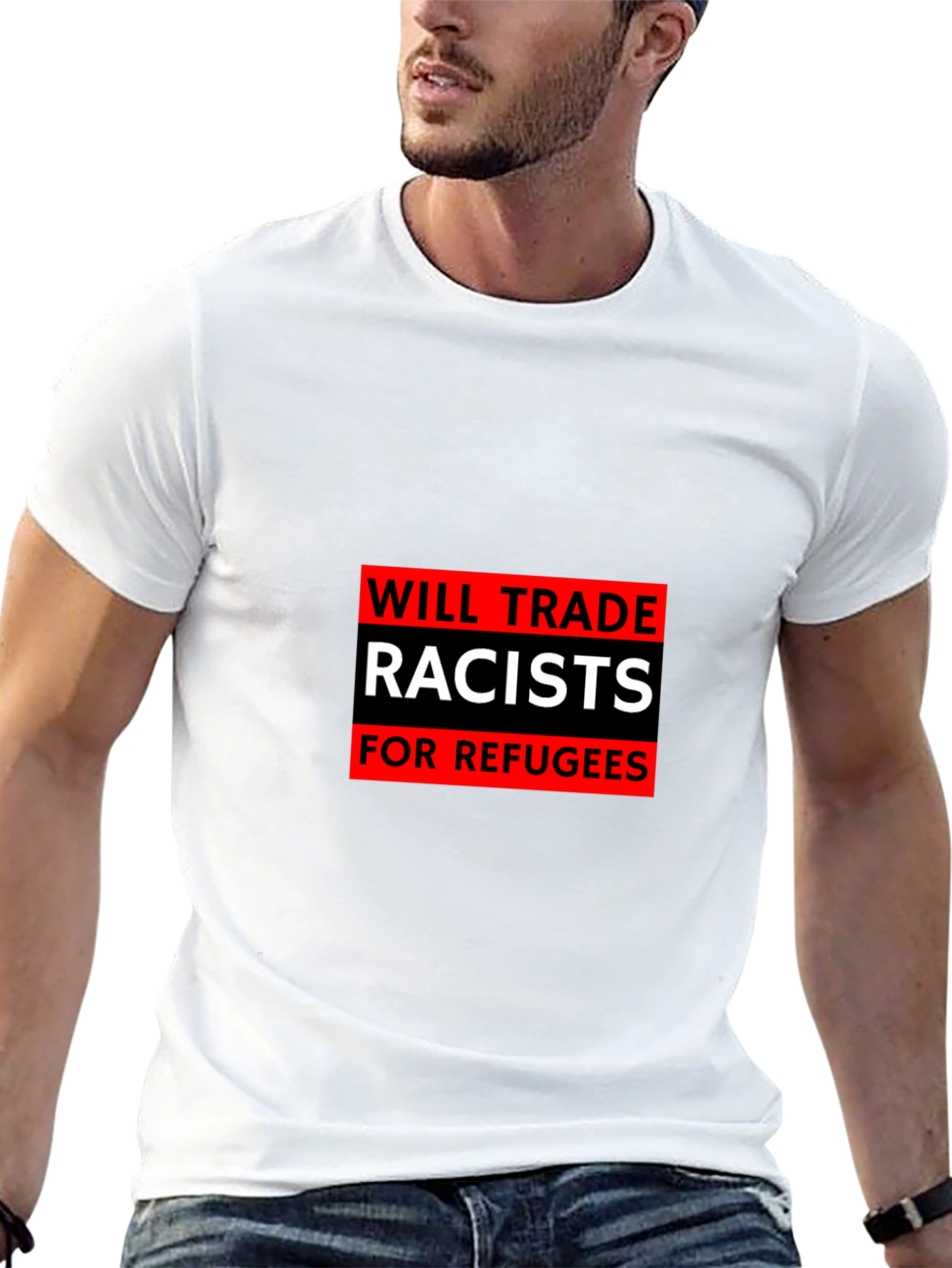 Trade Racists for Refugees Graphic Tee