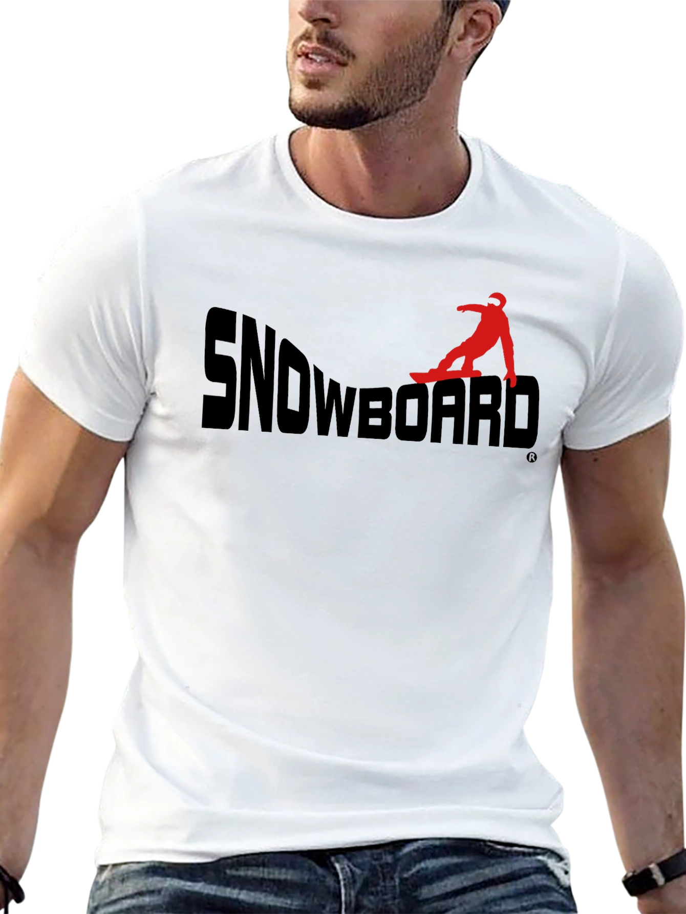 Snowboard Graphic Tee - Cool Black T-Shirt