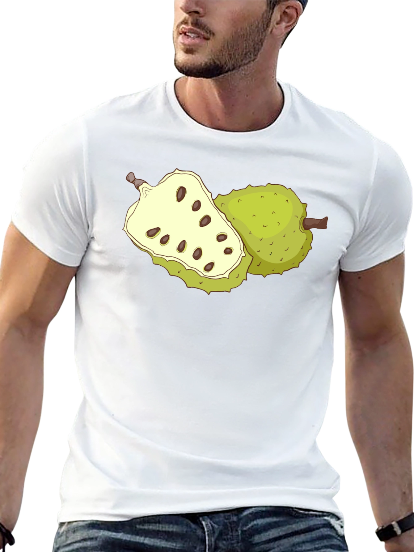 Soursop Fruit Graphic Tee - Black Casual T-Shirt