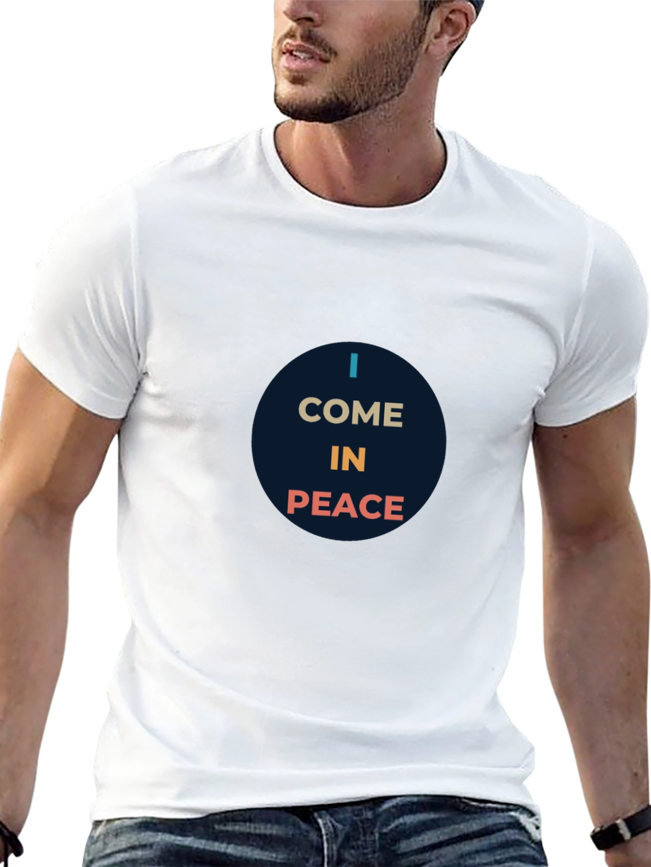I Come In Peace Graphic Tee - Black