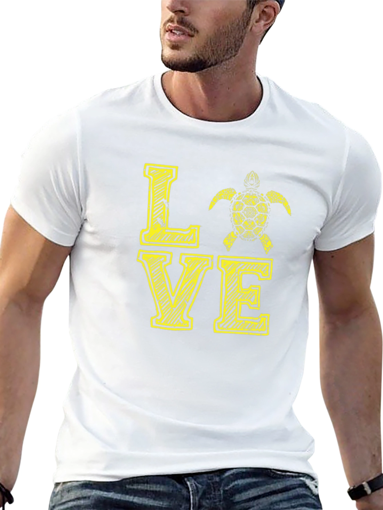 Love Turtle Black Graphic Tee