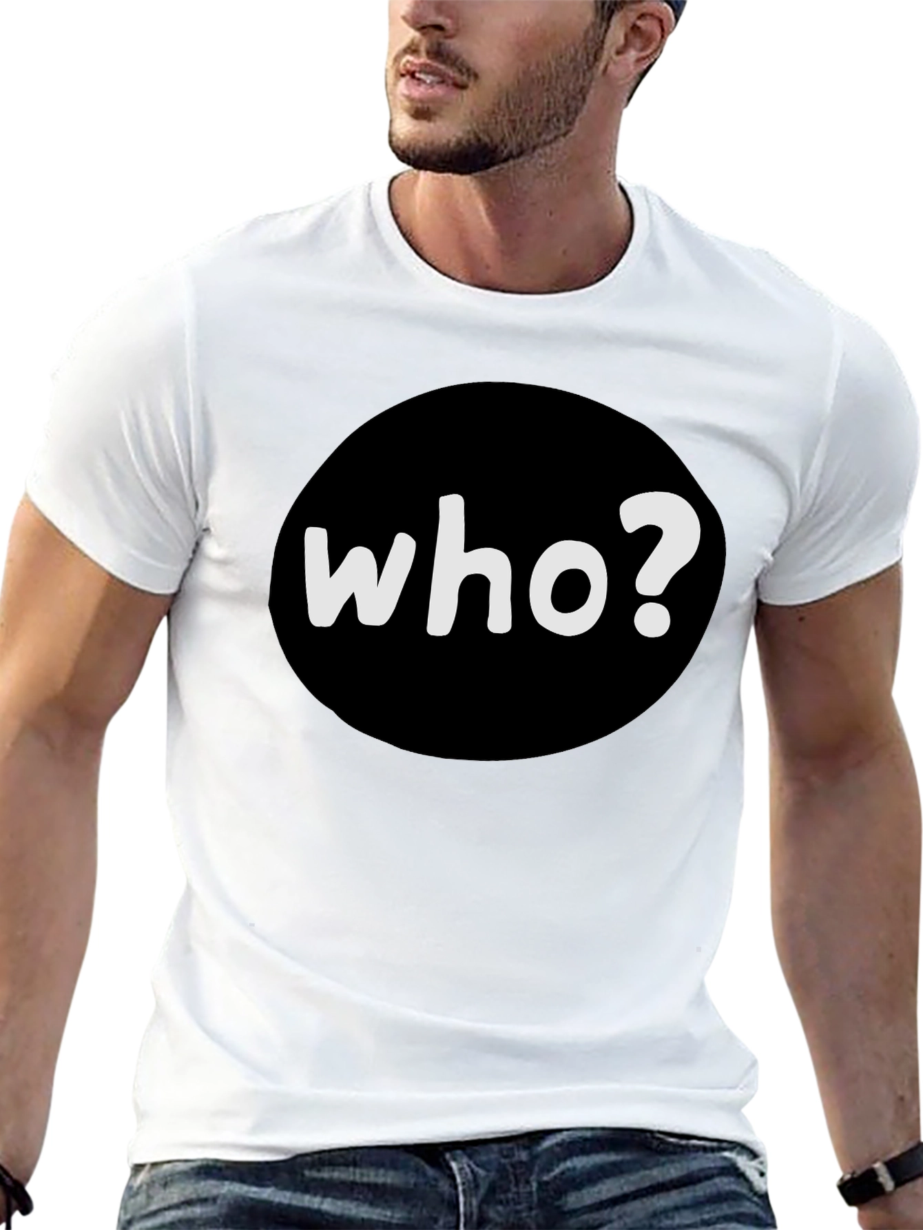 Who? Graphic Tee - Black Cotton T-Shirt