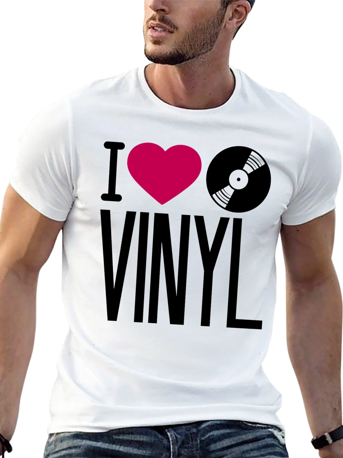 I Heart Vinyl Graphic Tee - Music Lovers T-Shirt