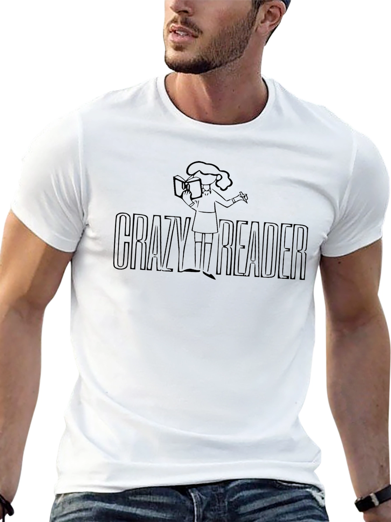 Crazy Reader Black Graphic Tee
