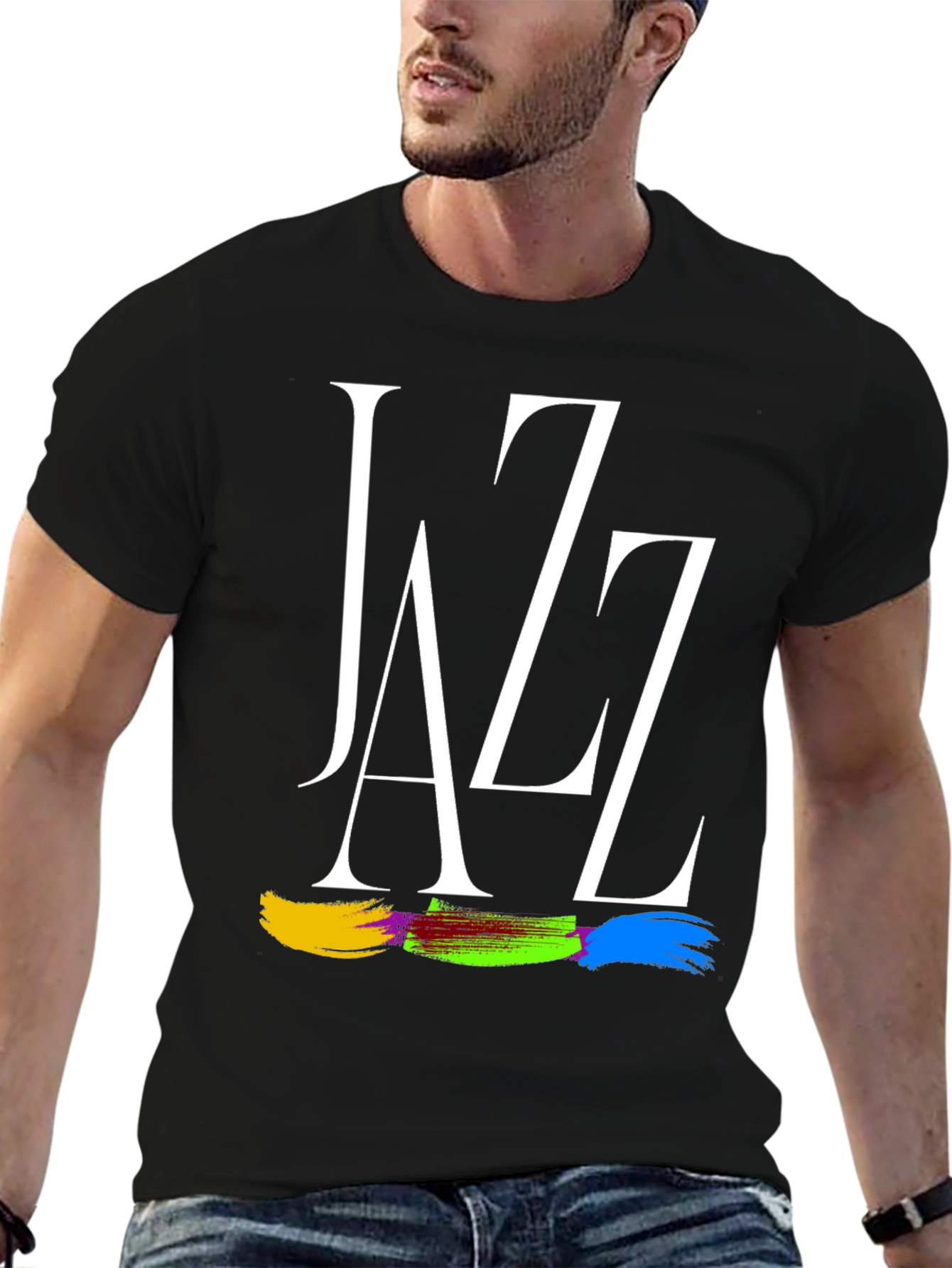 Jazz Graphic Print Black T-Shirt