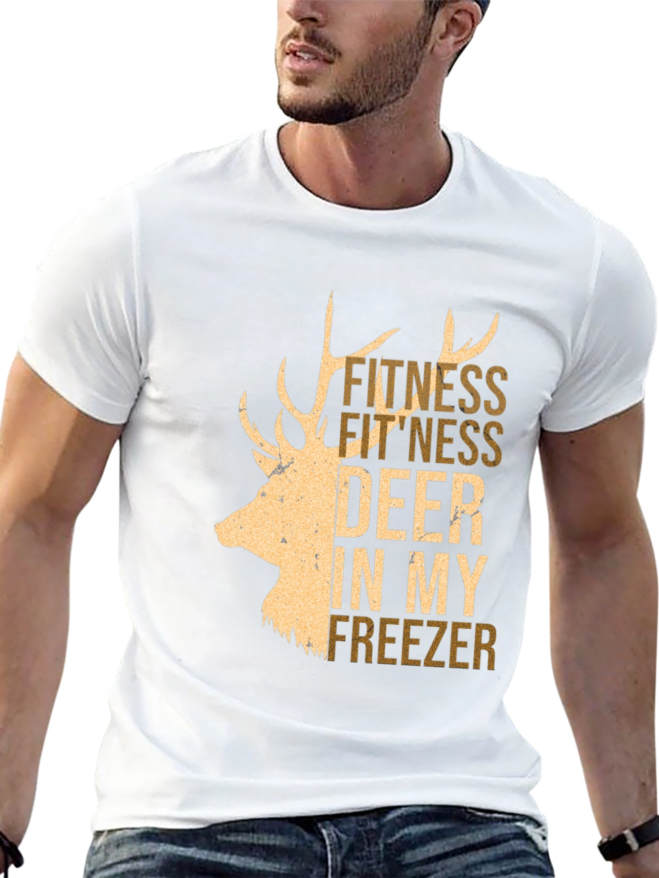 Fitness Deer In My Freezer Graphic Tee - Black