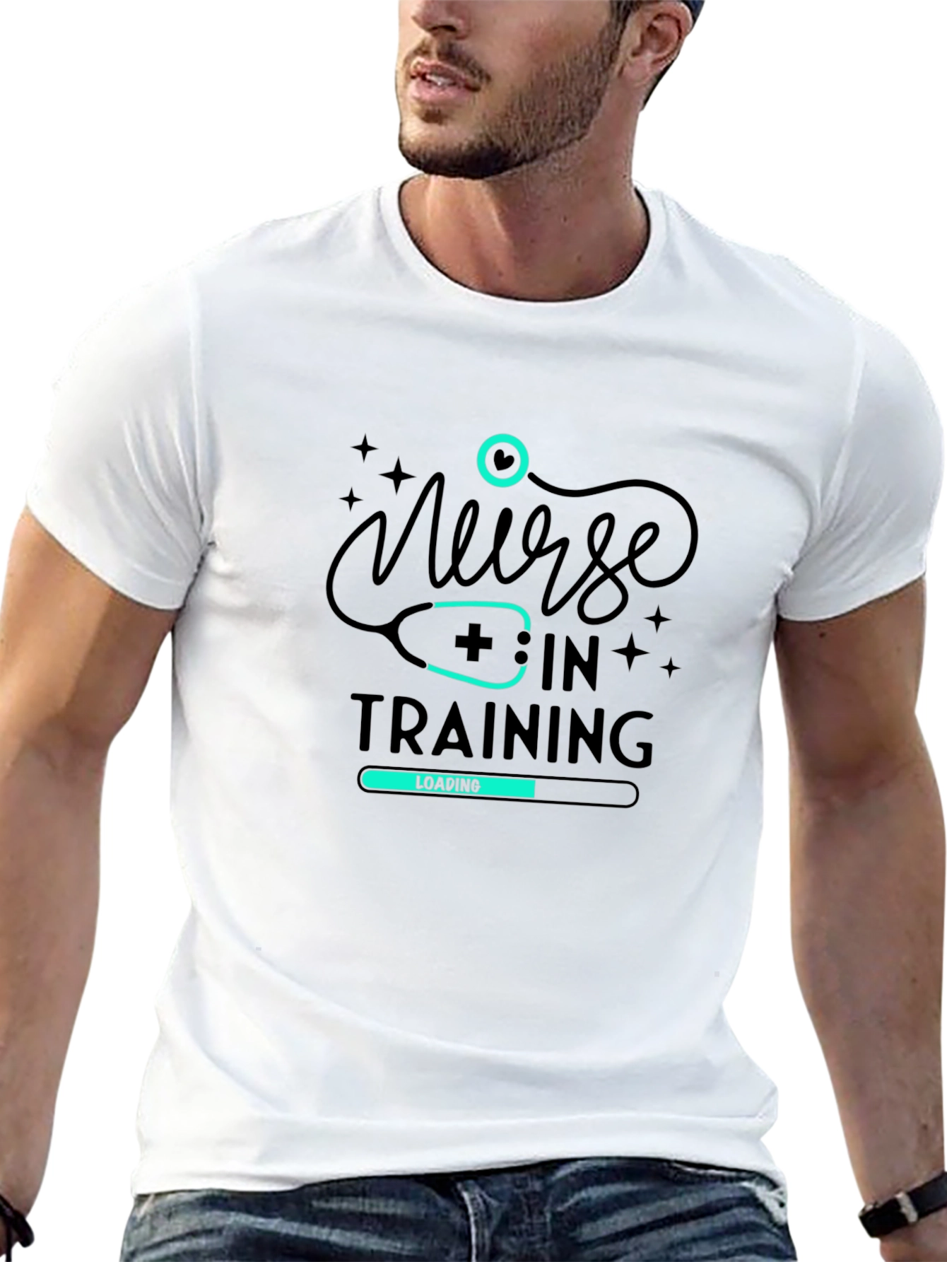 Nurse In Training Black Graphic Tee
