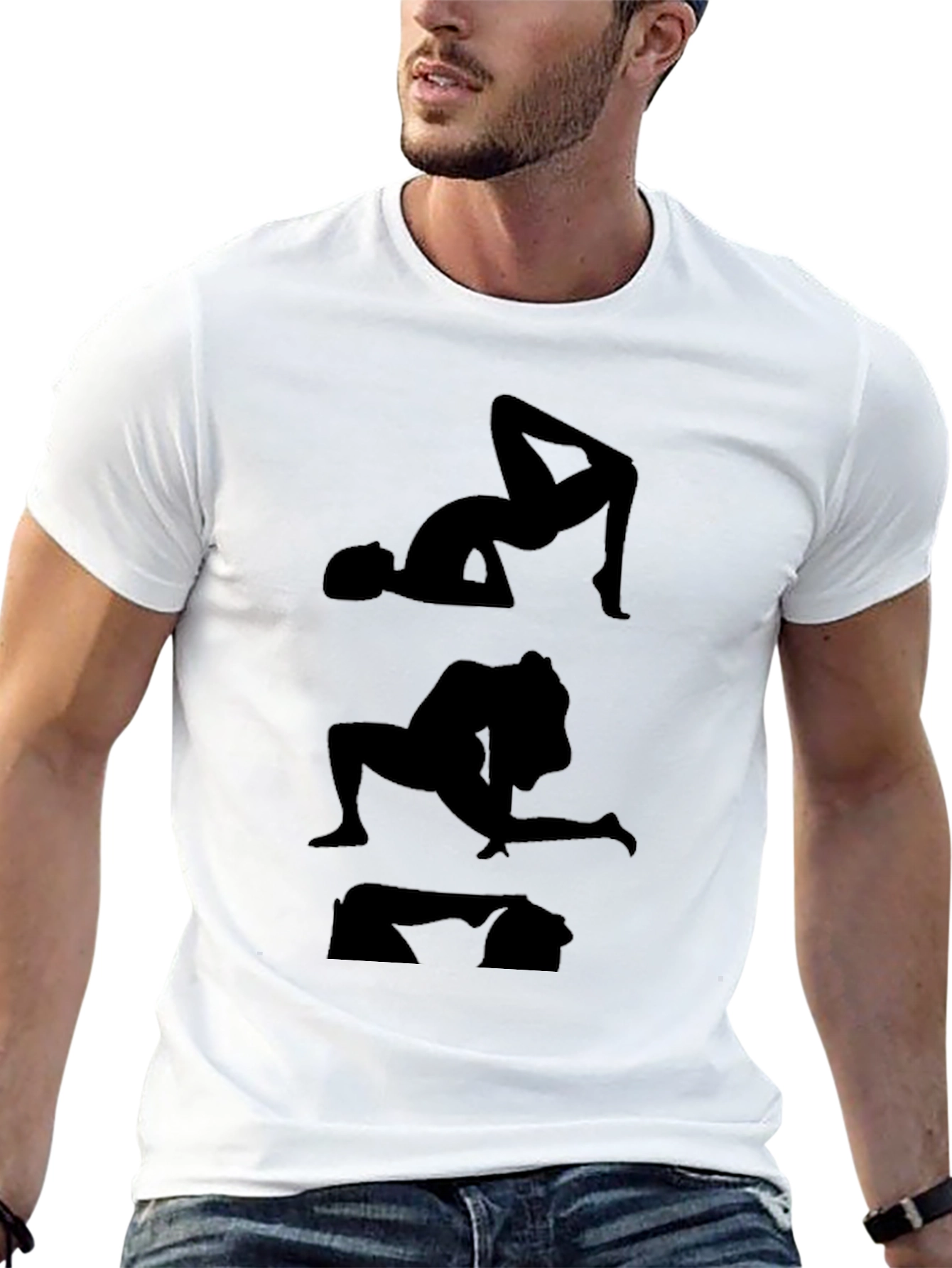 Silhouette Yoga Pose Graphic Tee - Black