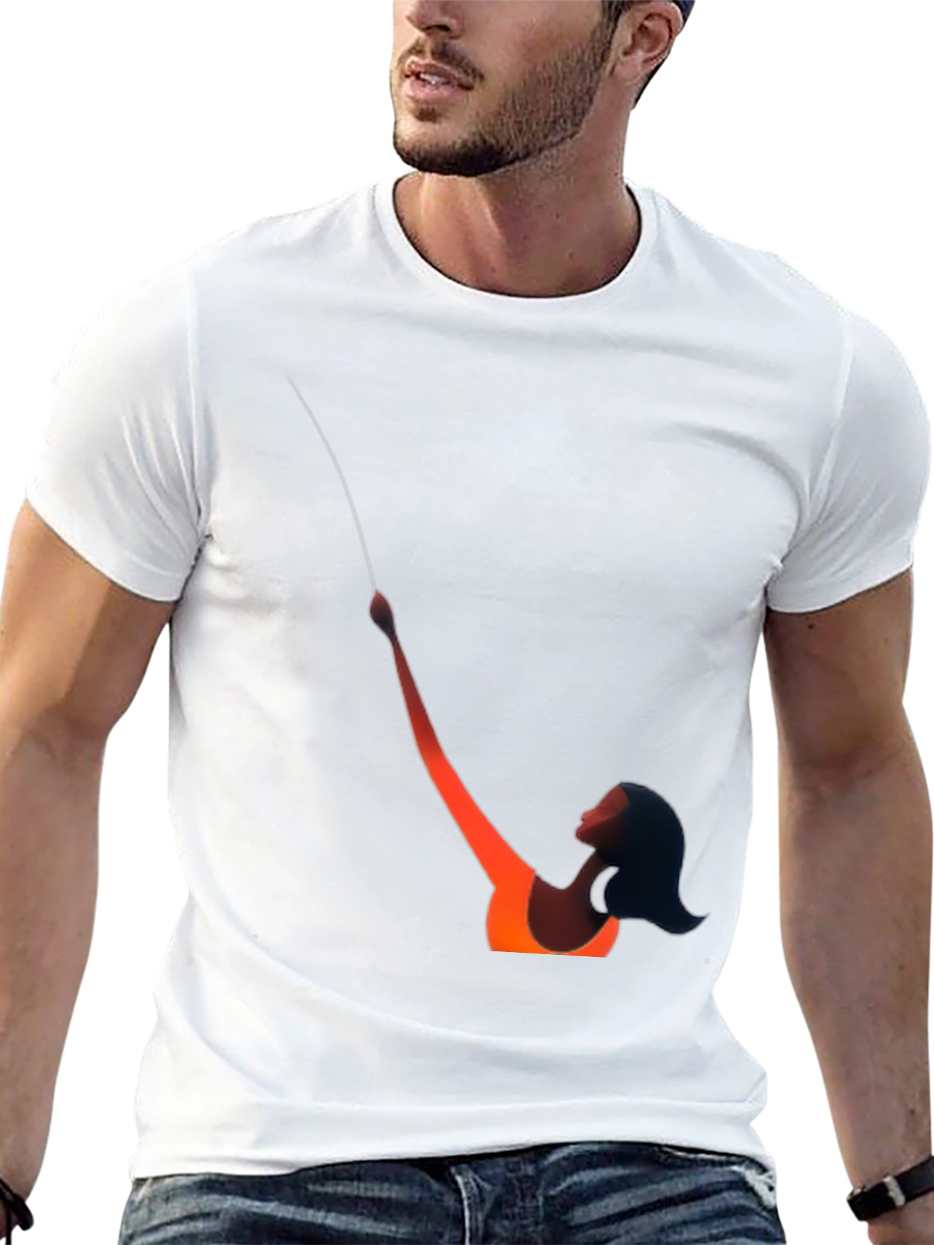 Abstract Silhouette Graphic Tee - Black