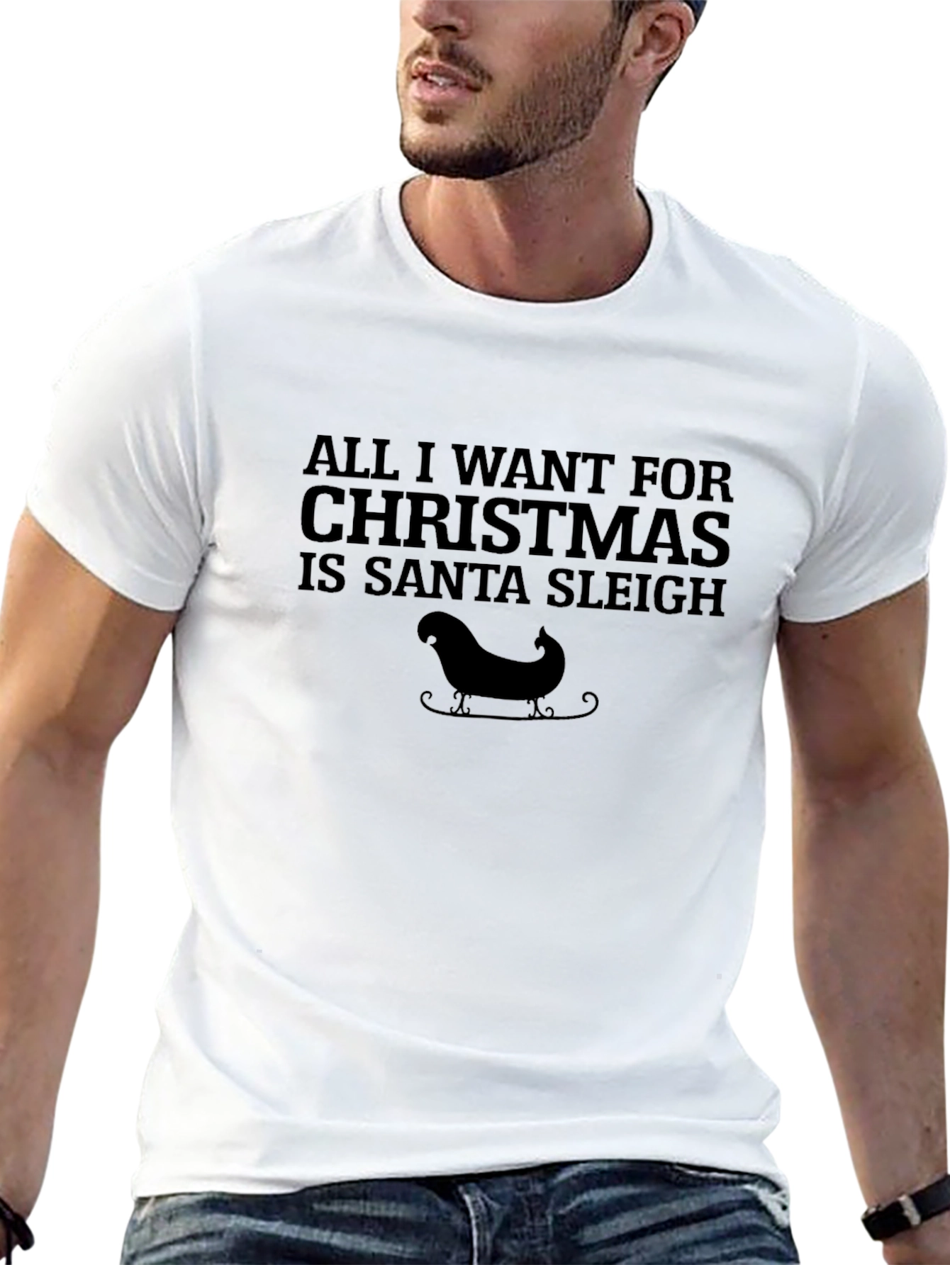 Christmas Santa Sleigh Graphic T-Shirt