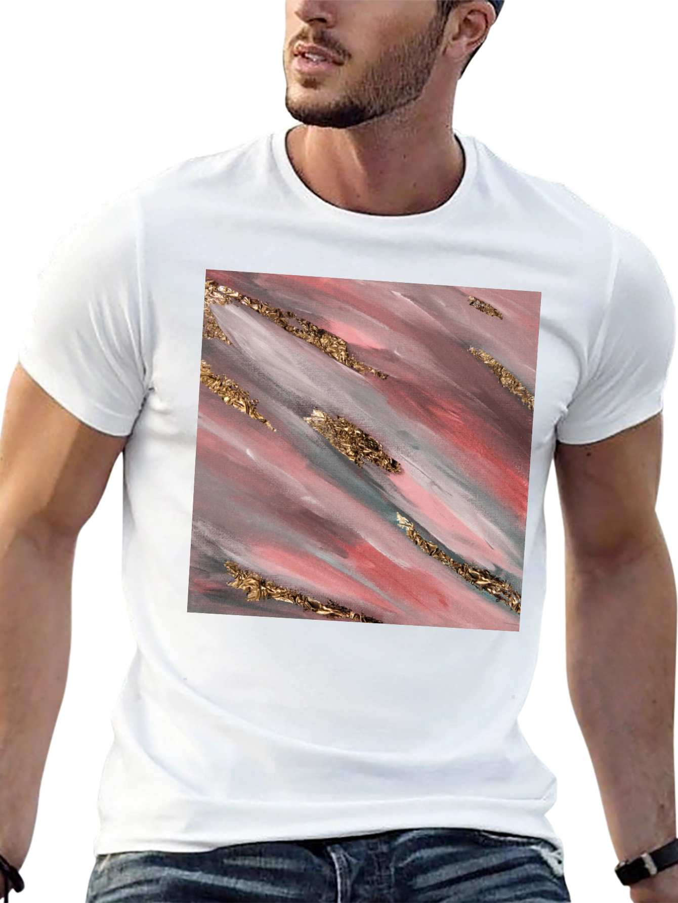 Abstract Gold Stroke T-Shirt