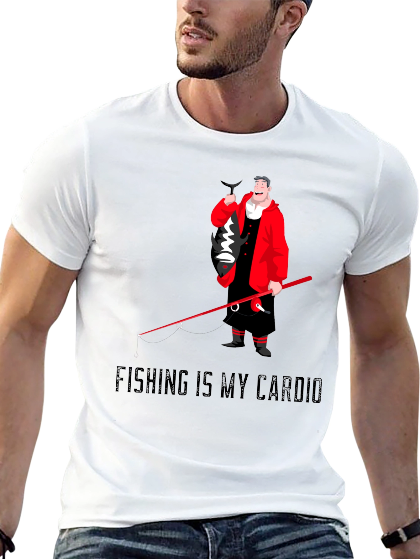 Fishing Is My Cardio Mens T-Shirt