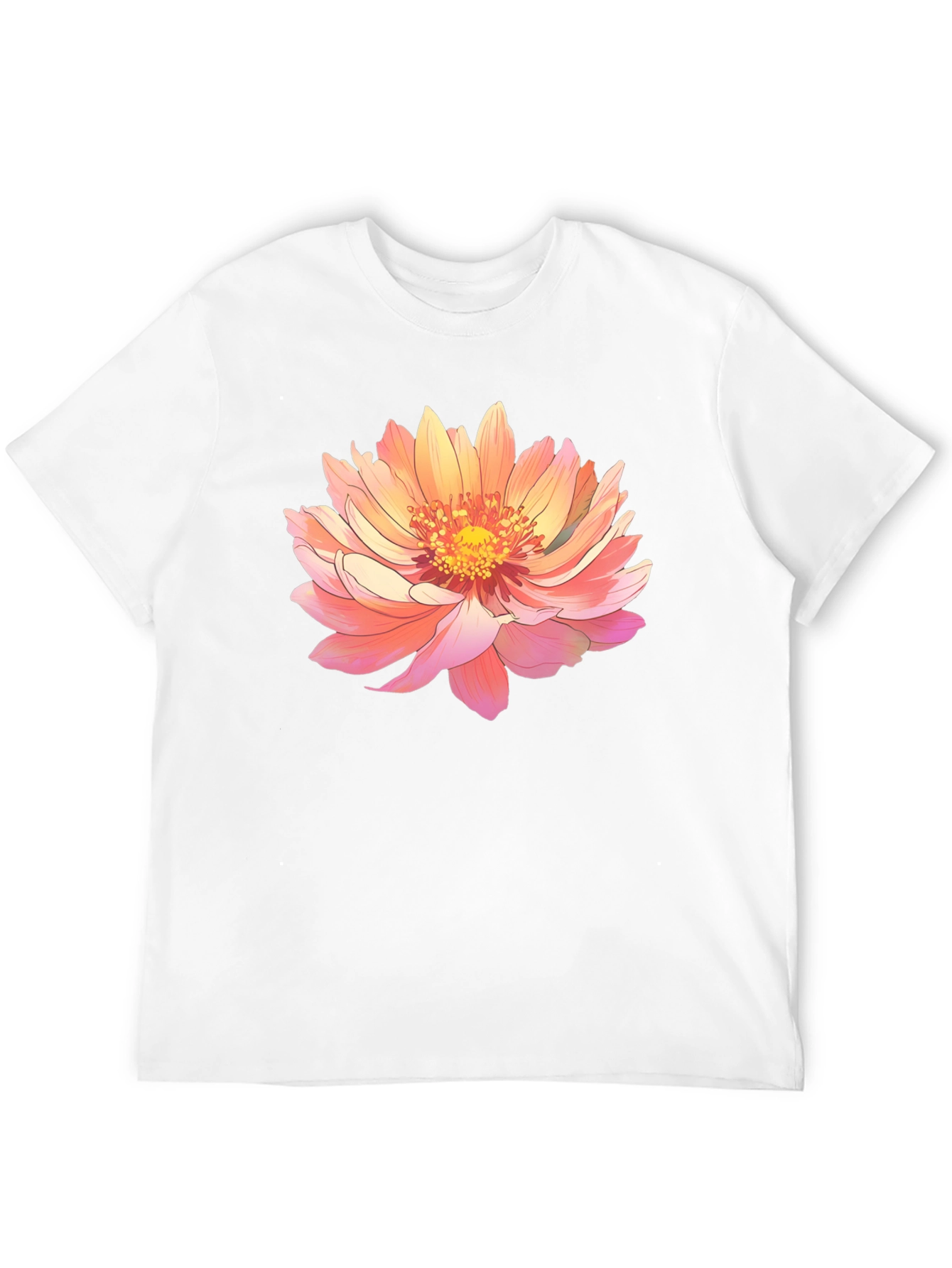 Floral Print Black Tee