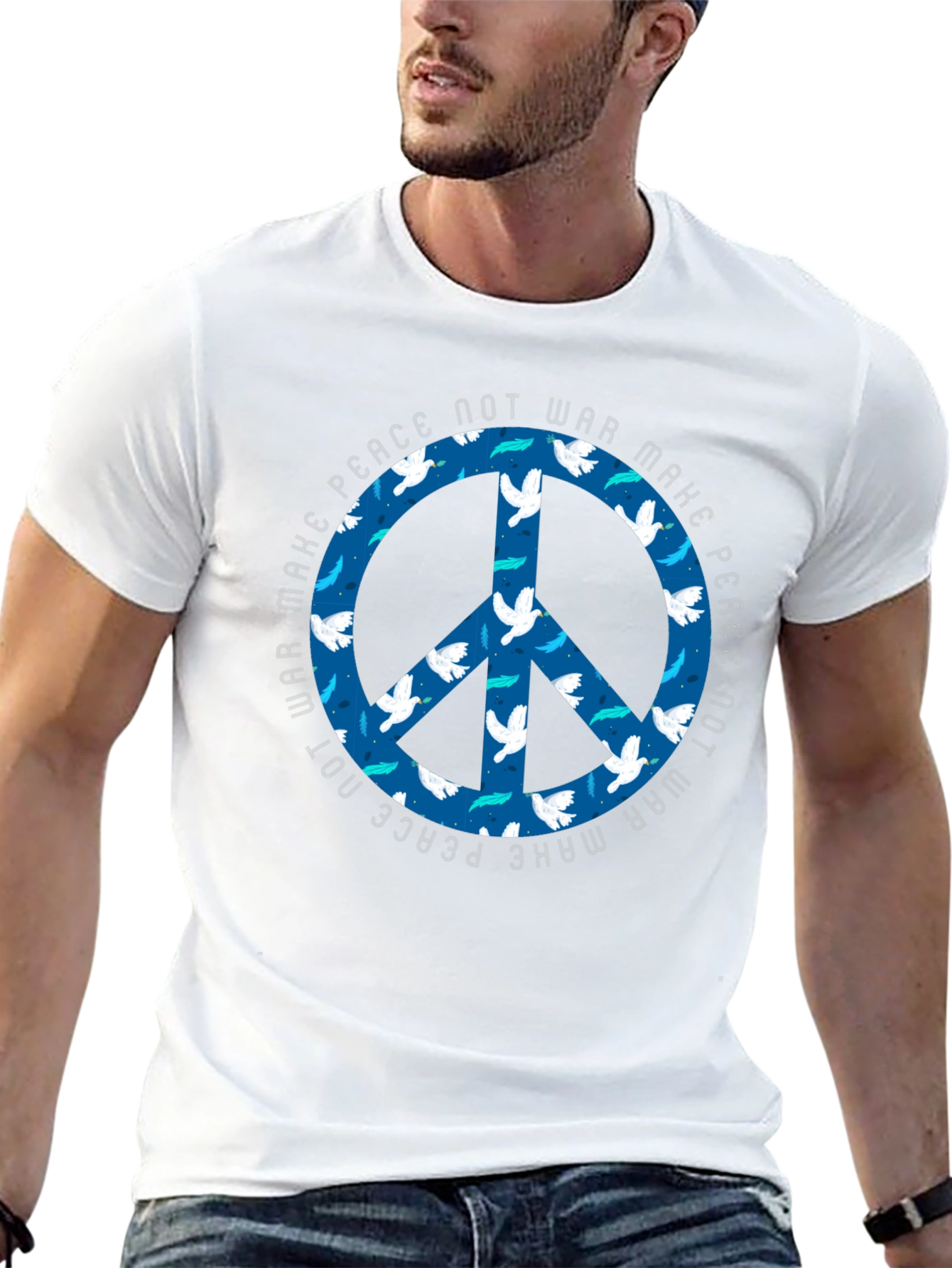 Make Peace Not War Dove Peace Sign T-Shirt