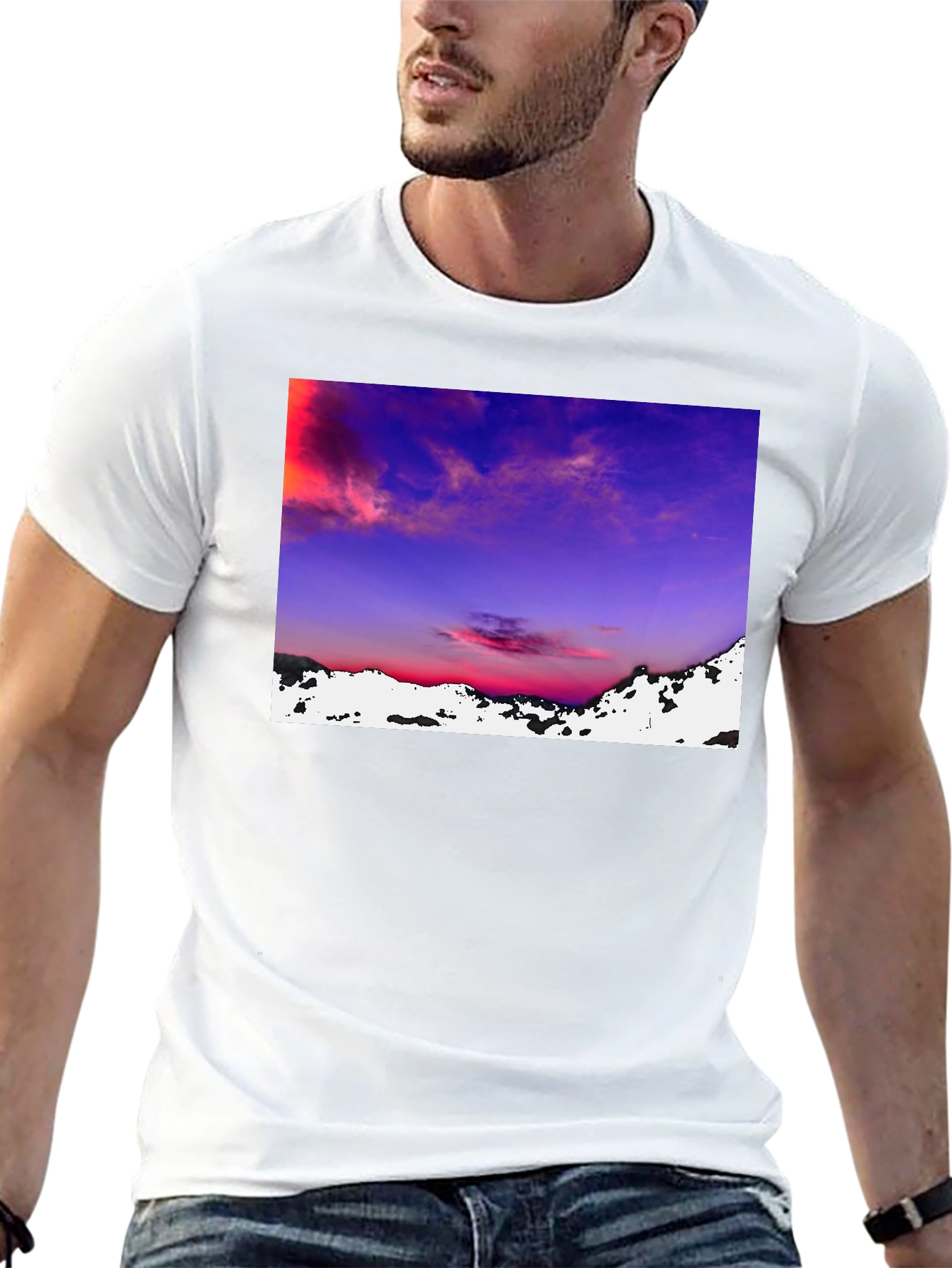 Sunset Landscape Graphic Tee - Black