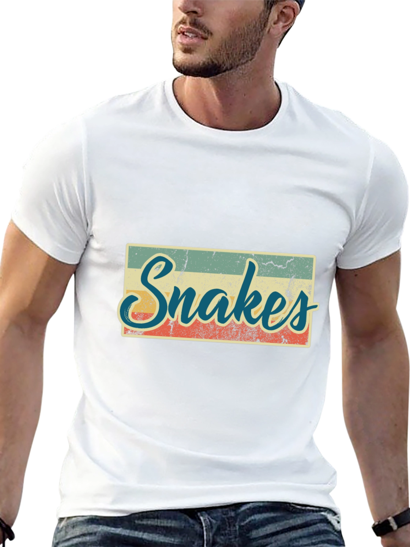 Retro Snakes Graphic T-Shirt - Black