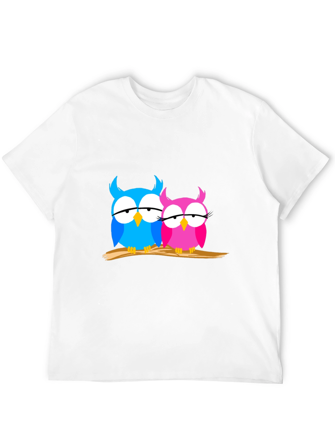Owl Couple Graphic Tee - Trendy Black T-Shirt