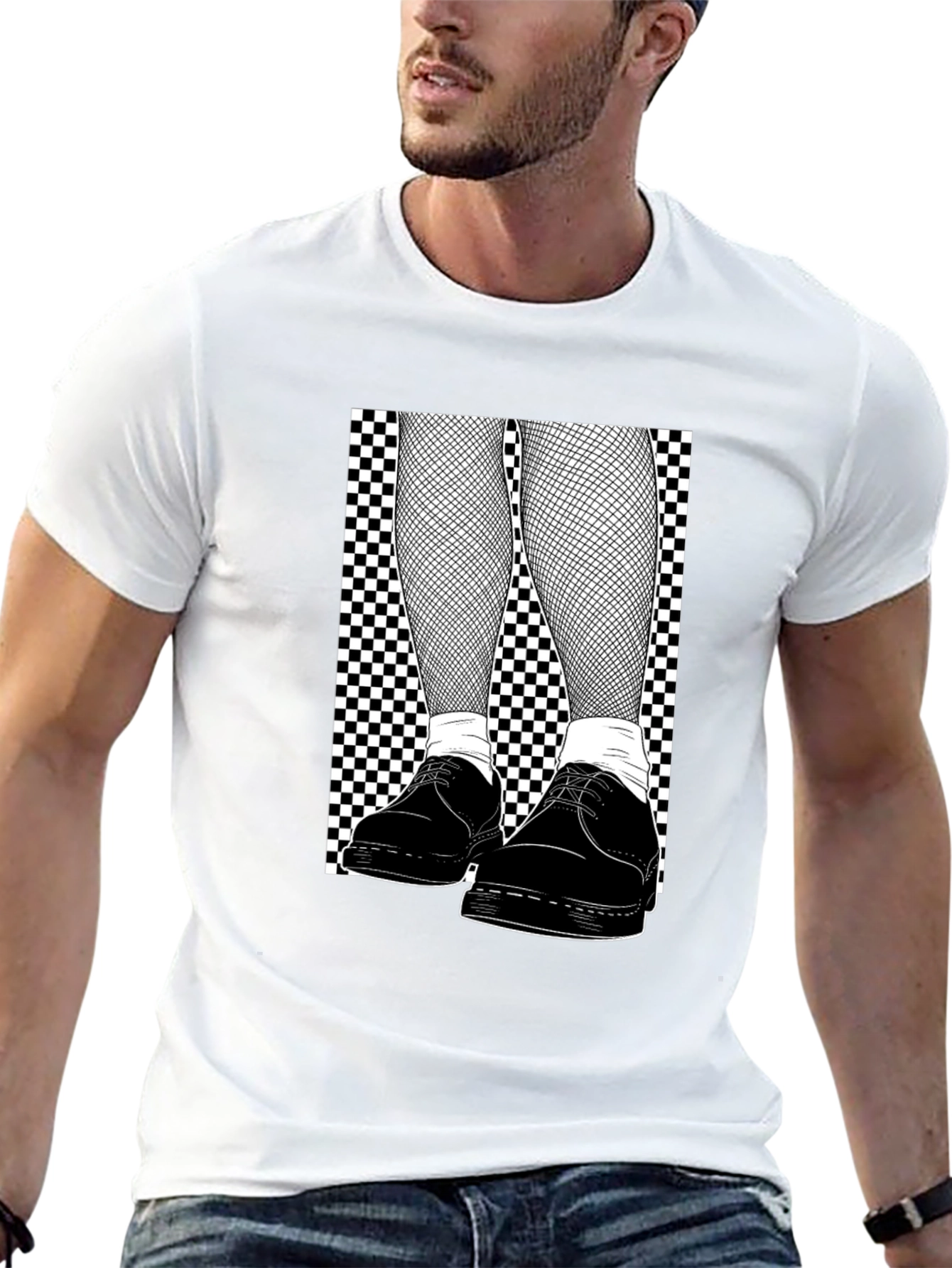 Checkered Style Graphic Tee