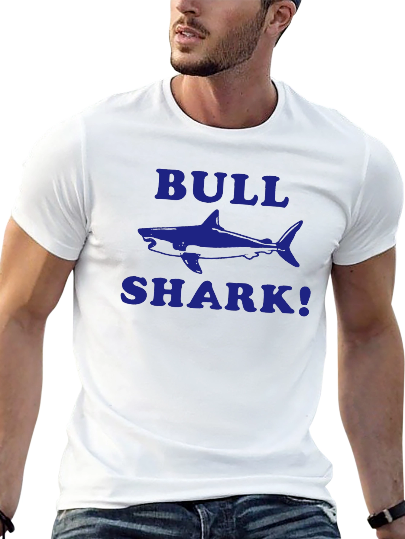 Bull Shark Graphic Tee - Black Cotton T-Shirt