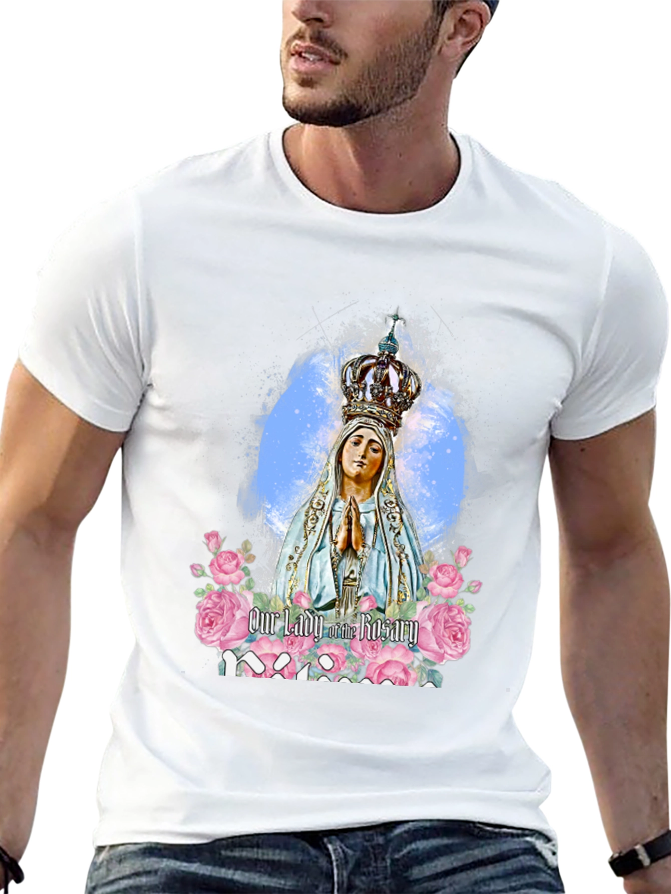Our Lady of the Rosary Black T-Shirt