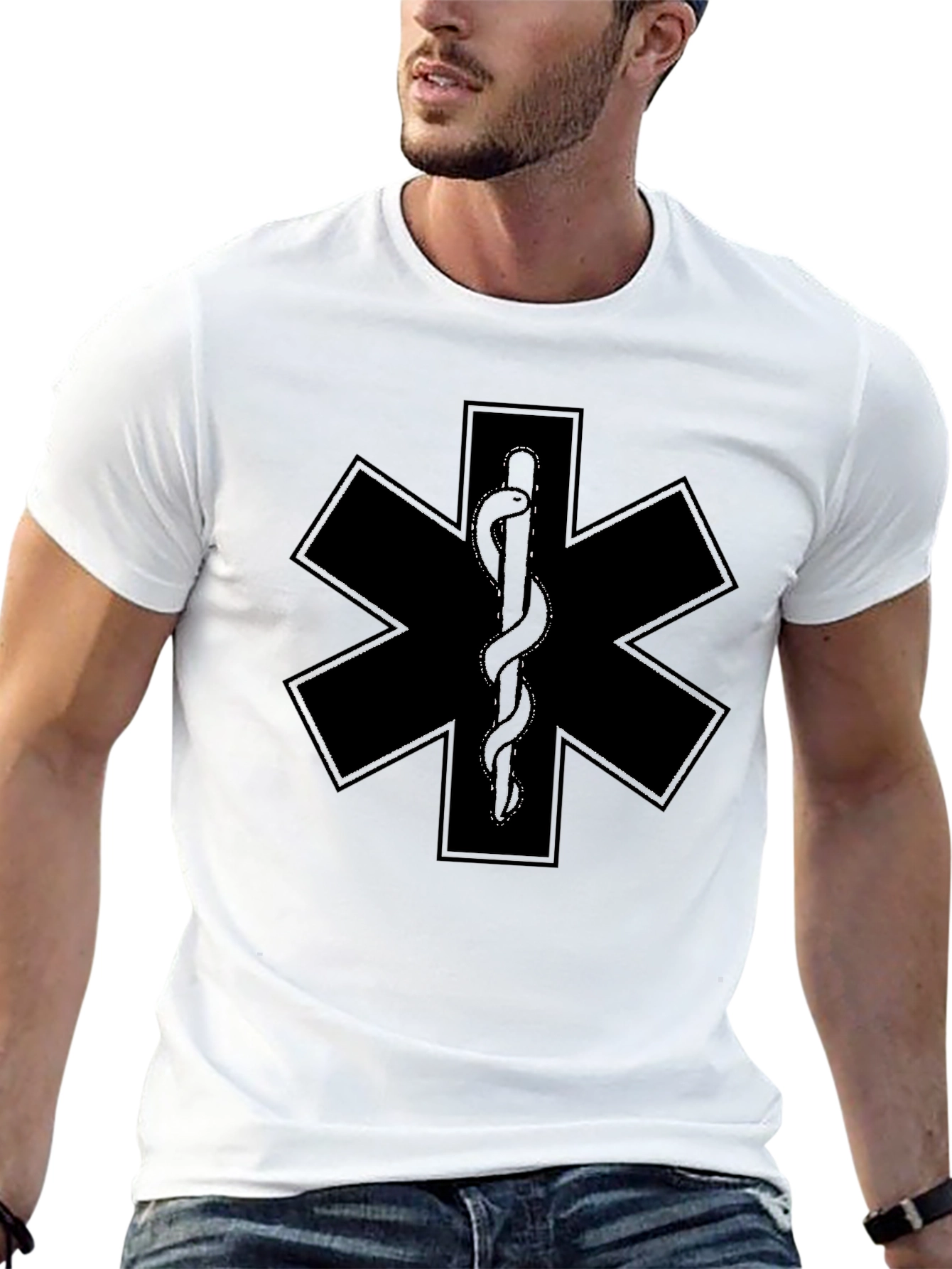 Star of Life Black T-Shirt EMS EMT Paramedic