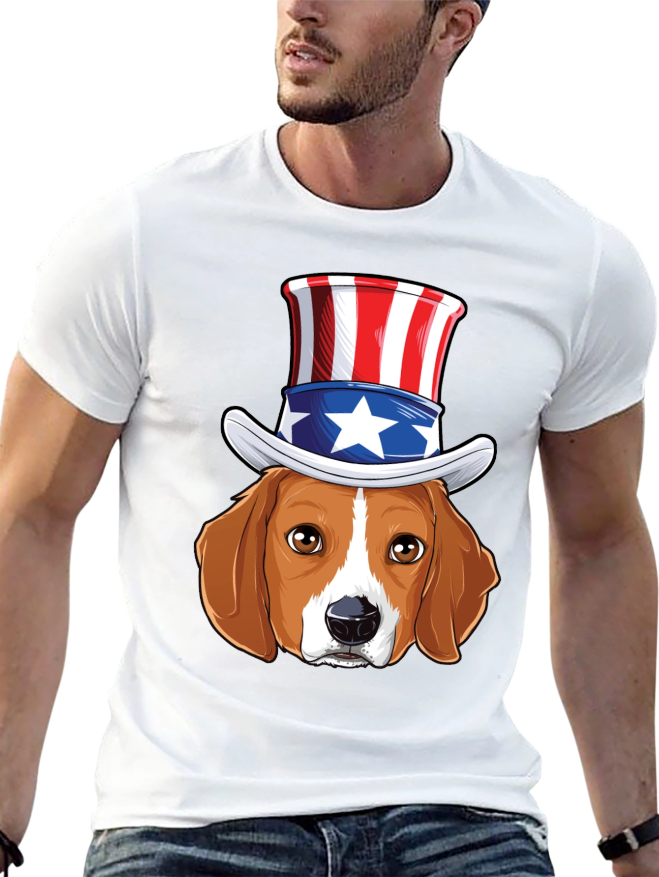 Patriotic Beagle Dog Graphic T-Shirt