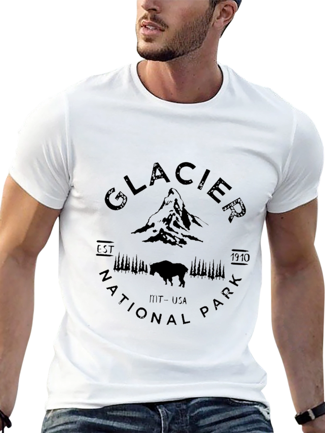 Glacier National Park Black T-Shirt