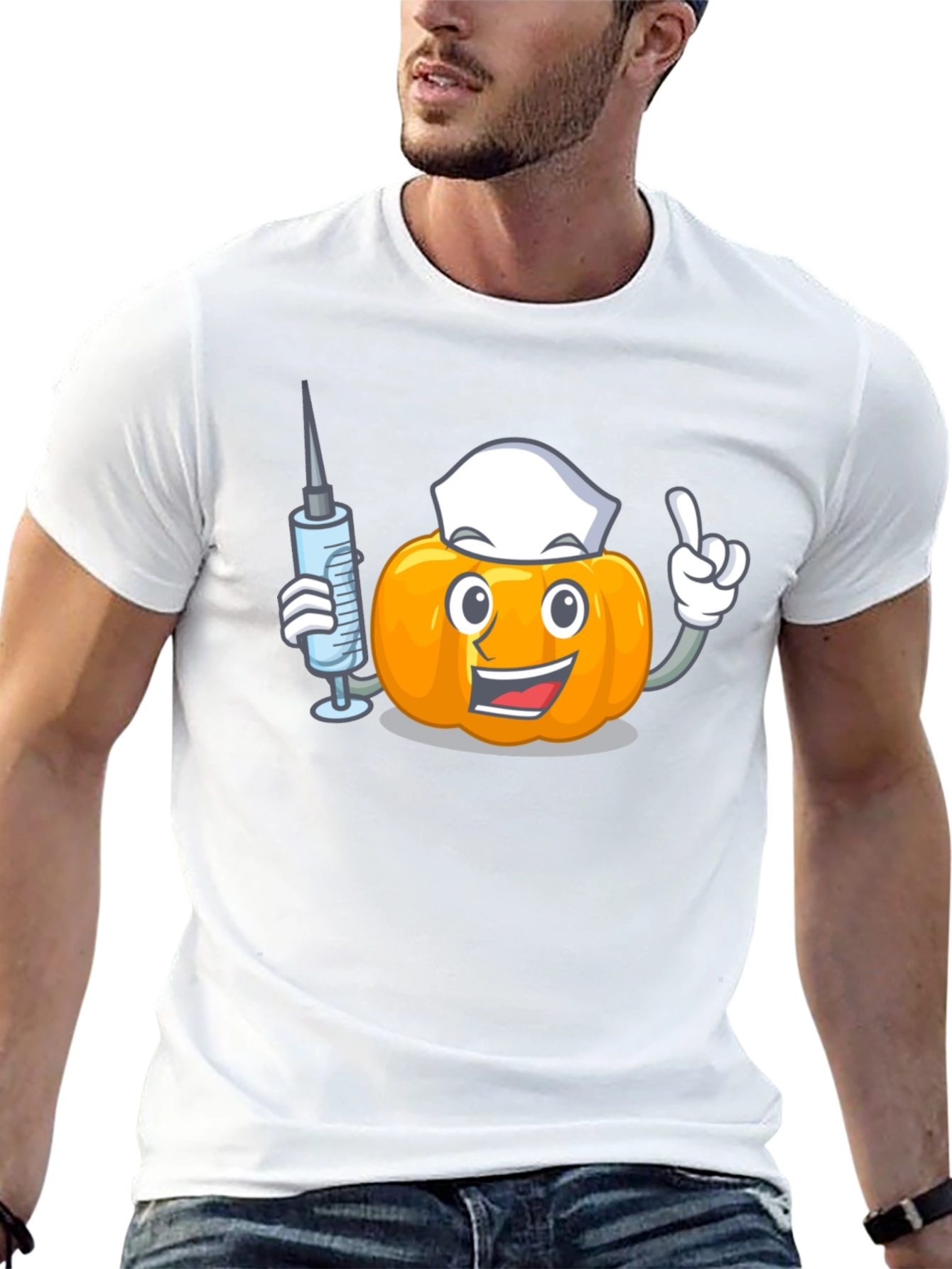 Pumpkin Nurse Black T-Shirt