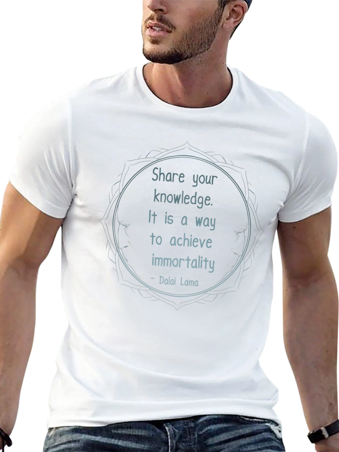 Share Knowledge Black T-Shirt - Dalai Lama Quote