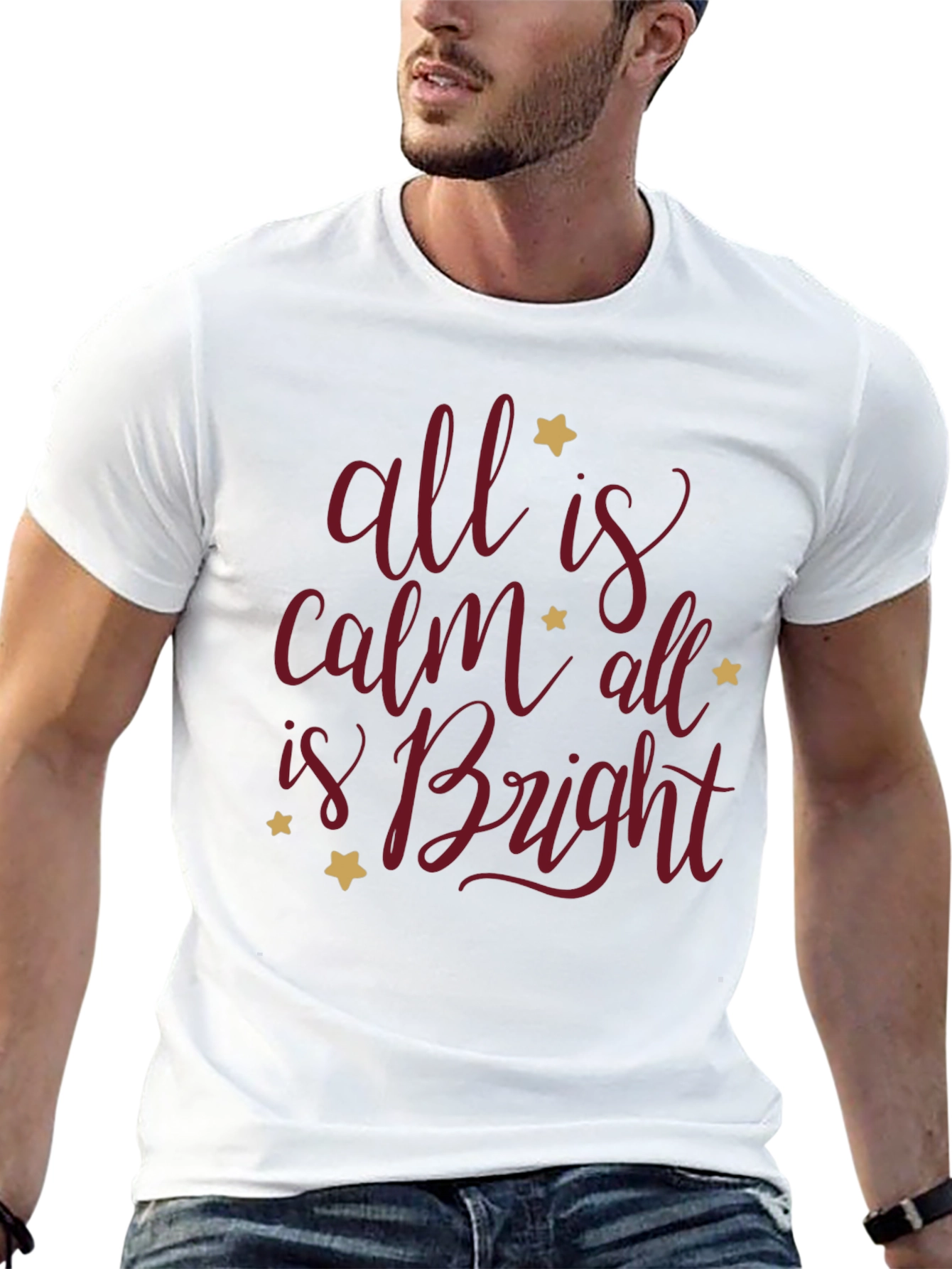 All is Calm Graphic Tee - Black Holiday T-Shirt