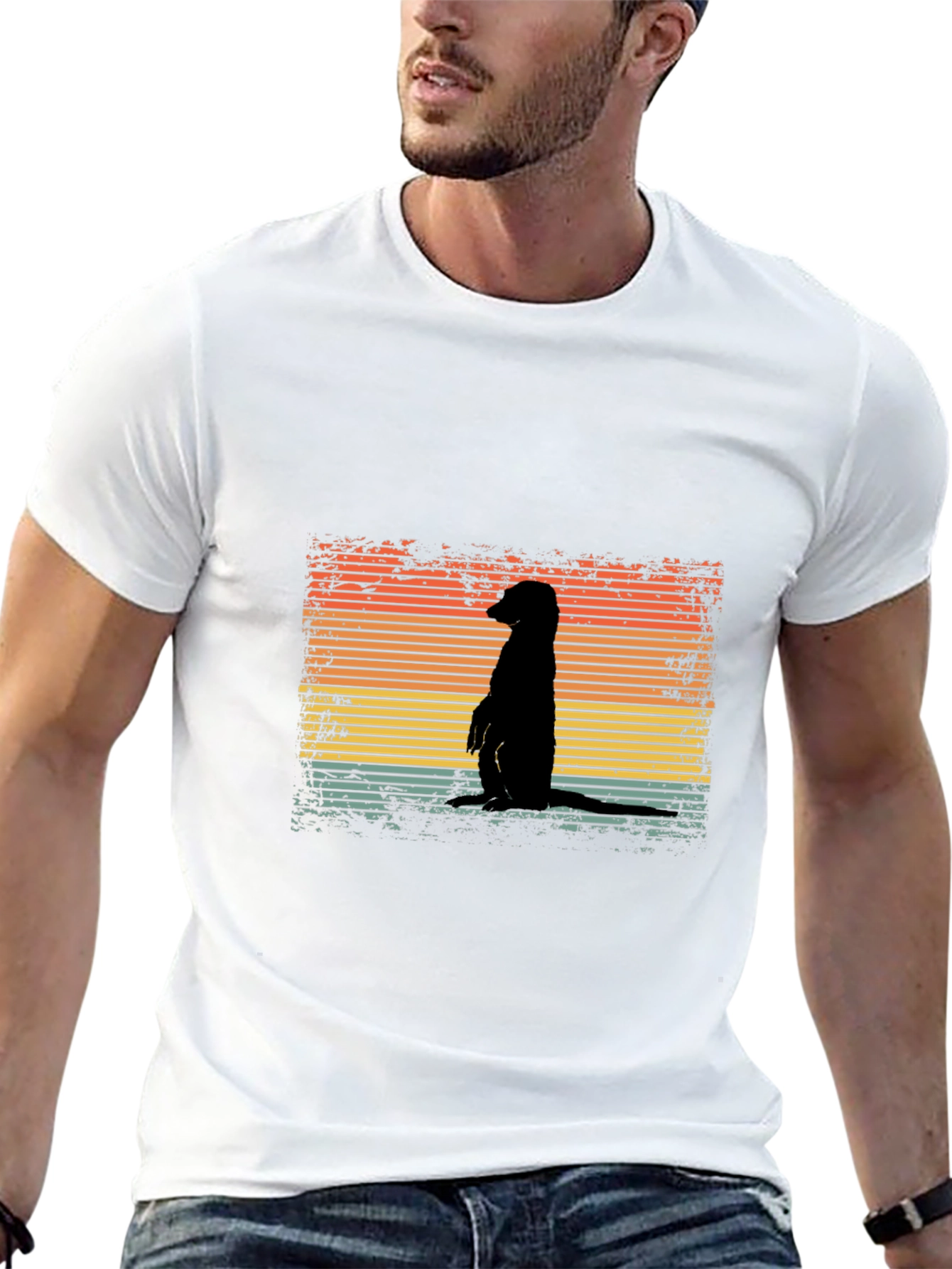 Retro Meerkat Sunset T-Shirt