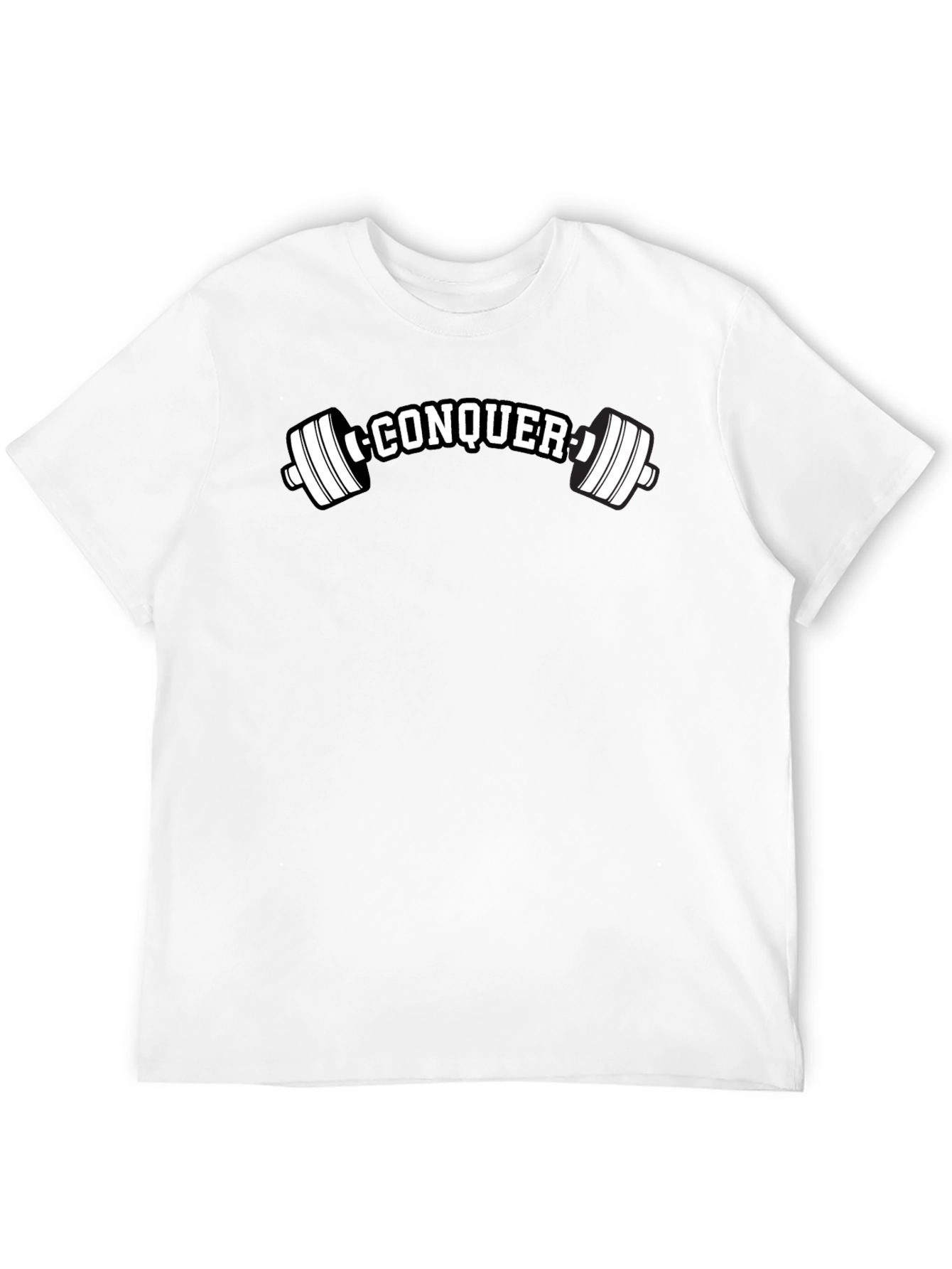Conquer Black Graphic Tee - Fitness Apparel