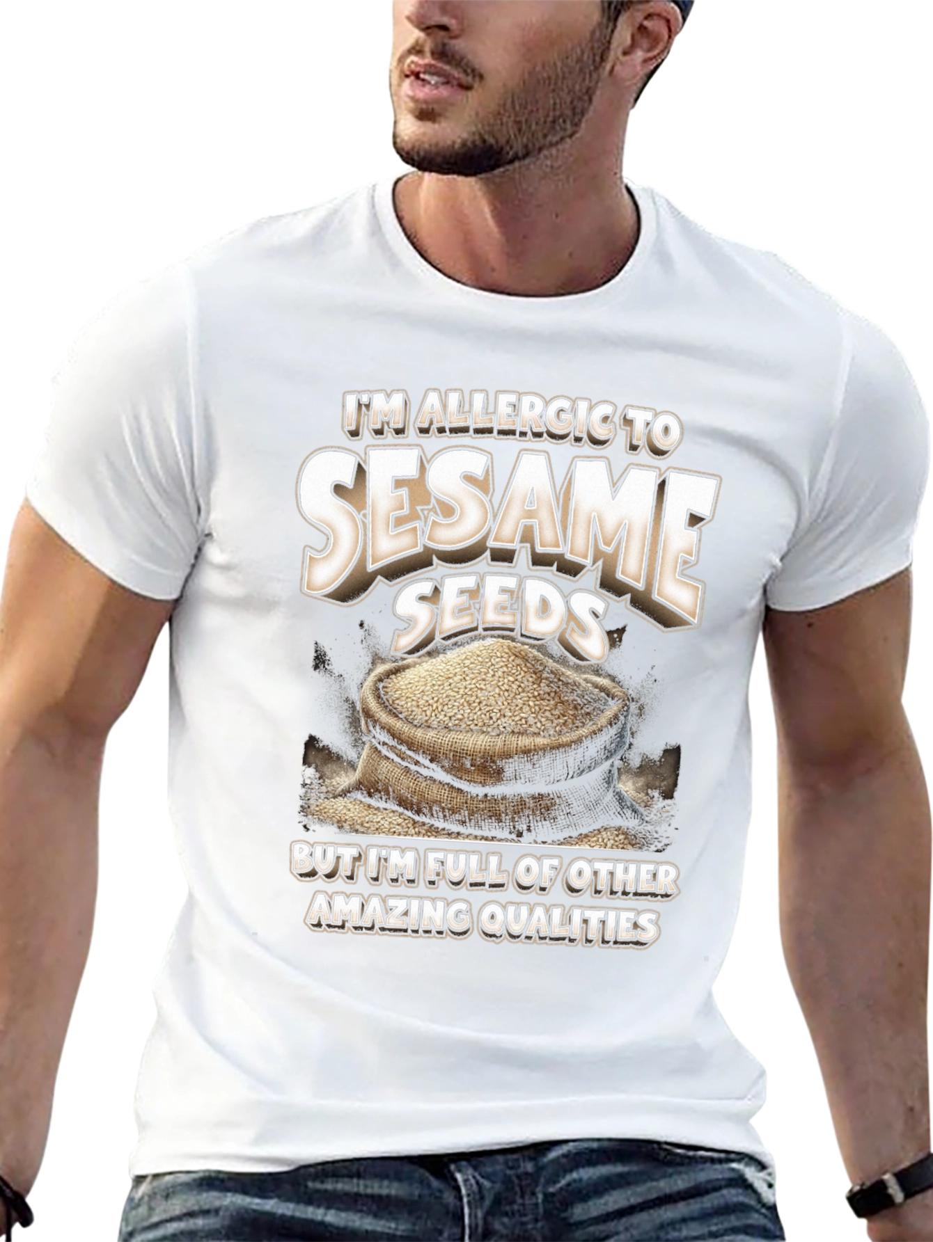 Sesame Seeds Allergy Funny Graphic T-Shirt