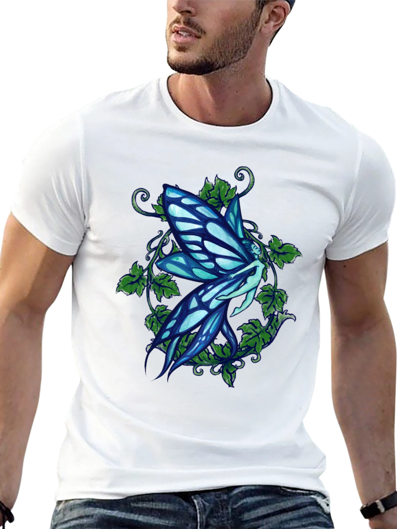Fairy Graphic Print Black T-Shirt