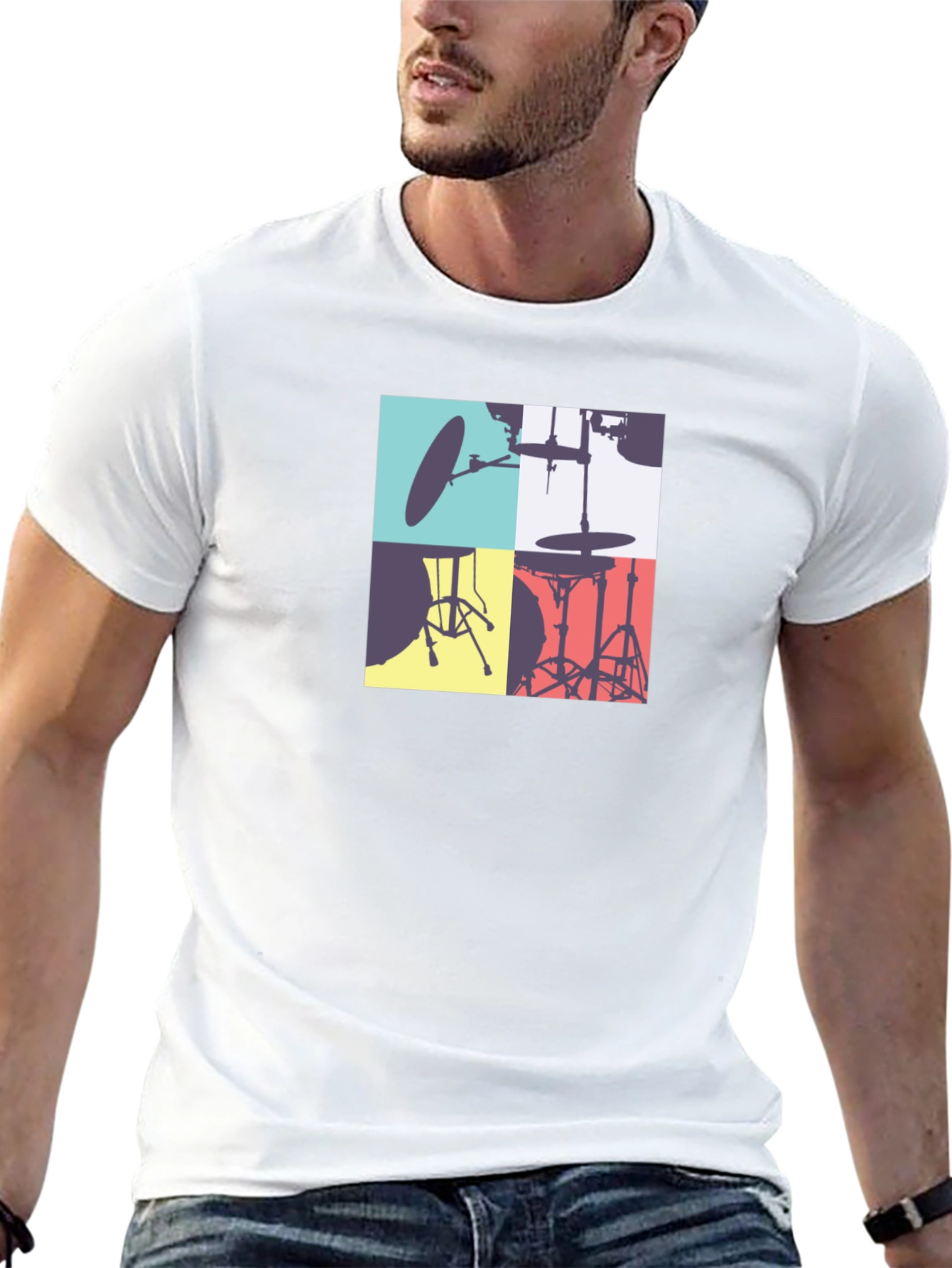 Drum Kit Graphic Tee - Stylish Music Lover T-Shirt