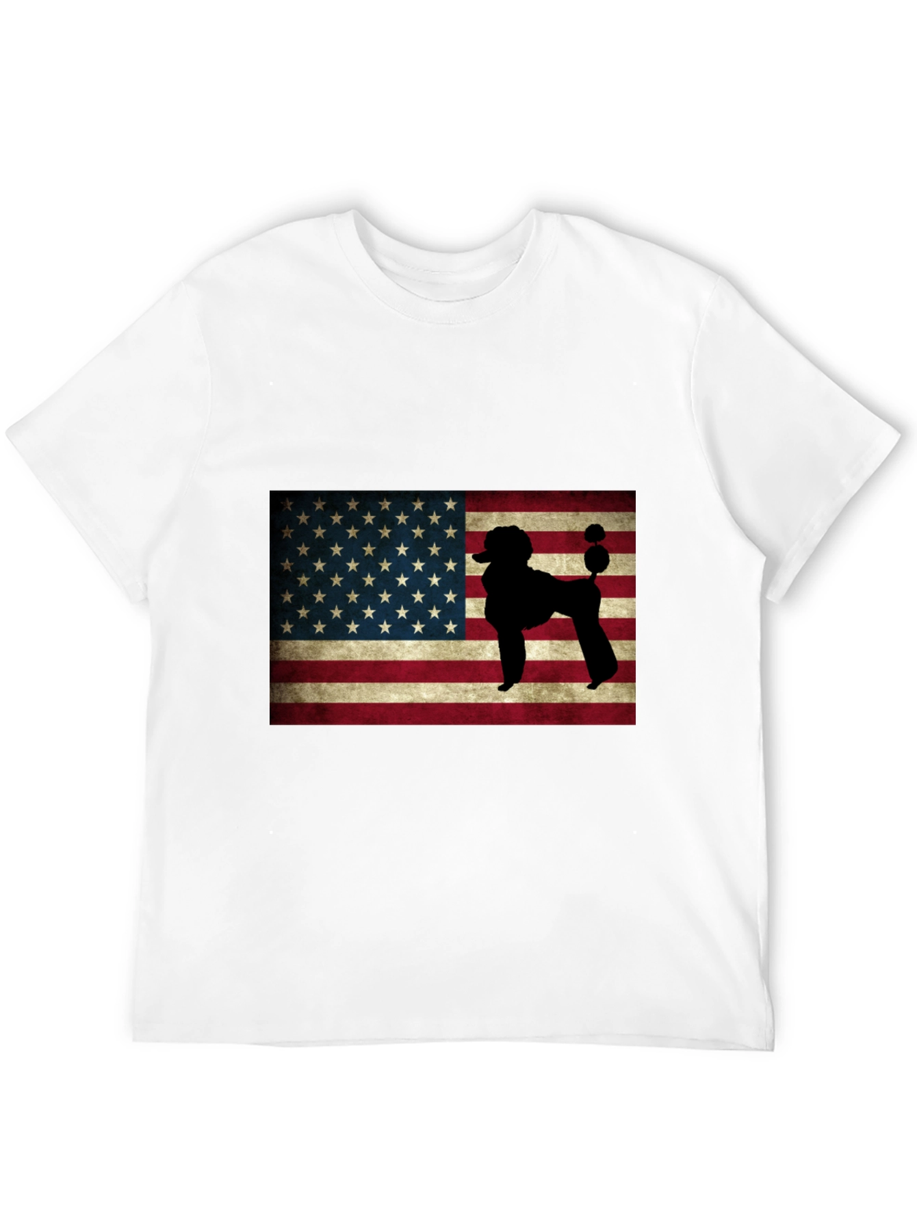 American Flag Poodle Graphic Tee
