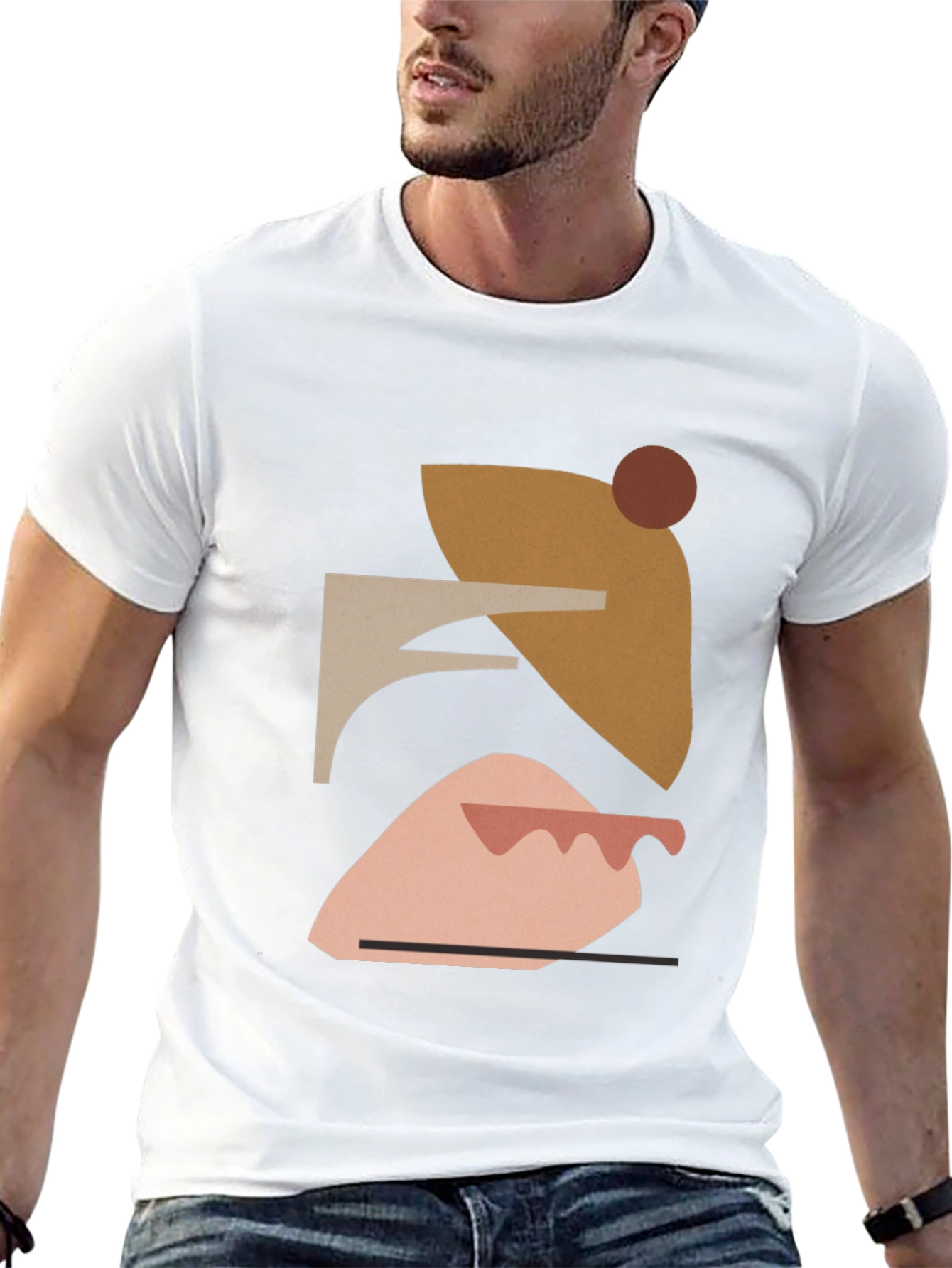 Abstract Geometric Art Mens Black T-Shirt