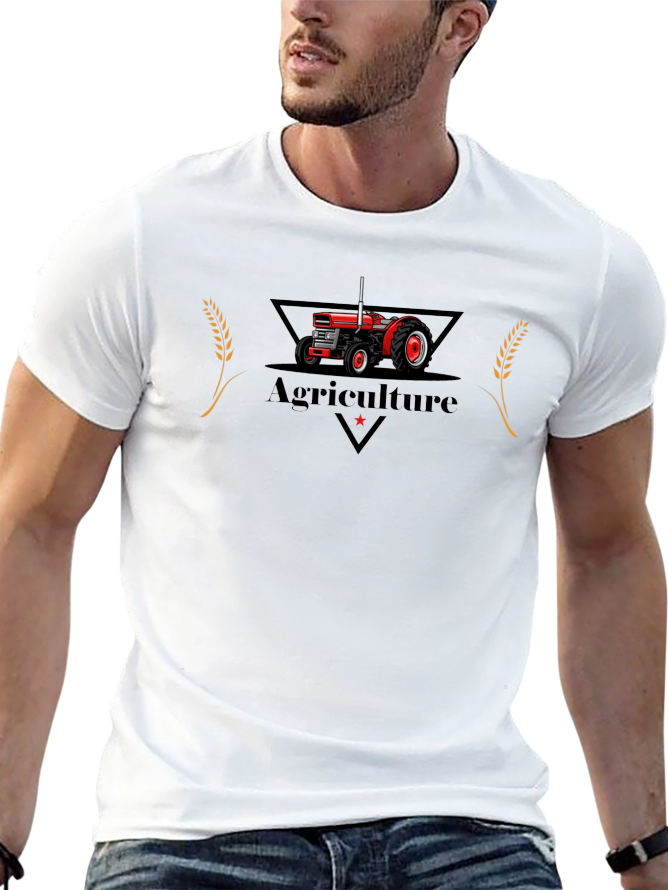 Agriculture Tractor Graphic Tee - Black