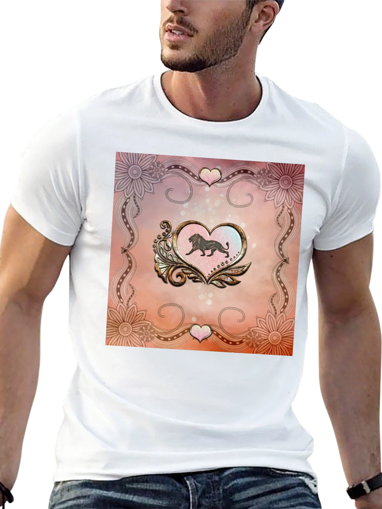 Lion Heart Graphic Black Tee