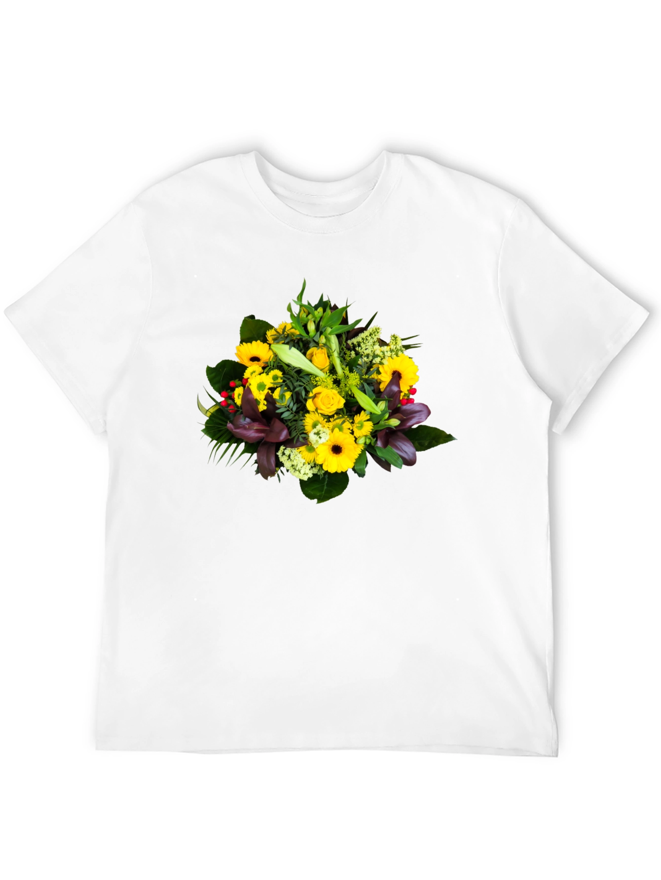 Floral Bouquet Graphic Tee - Unisex Black T-Shirt