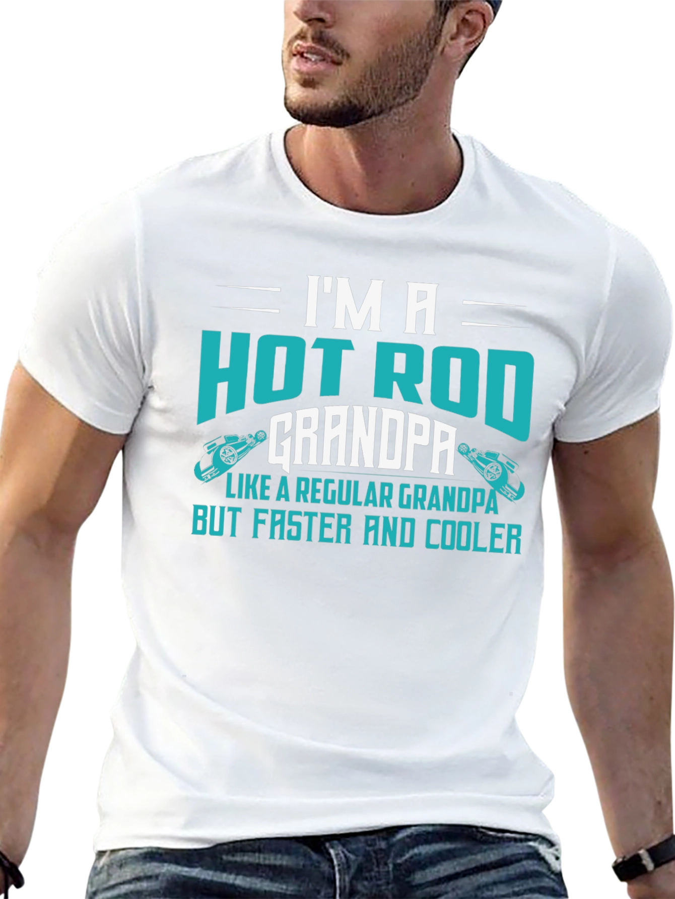 Hot Rod Grandpa T-Shirt - Faster & Cooler