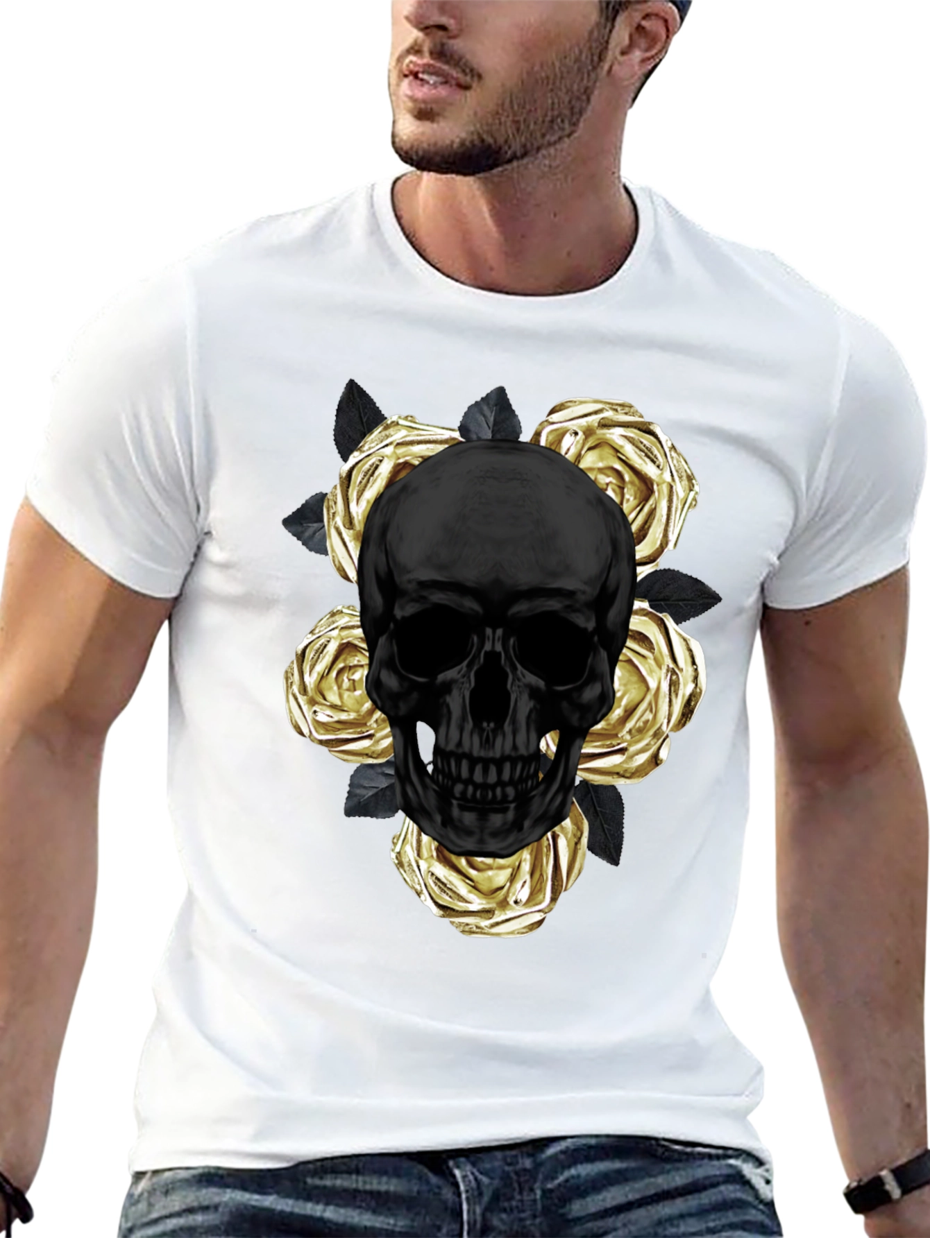 Skull & Roses Graphic Tee - Modern Style