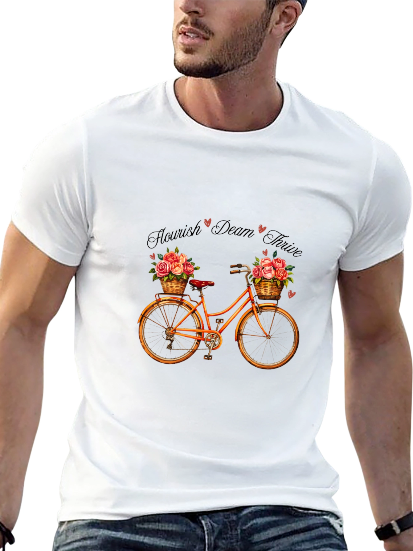 Floral Bicycle Graphic T-Shirt
