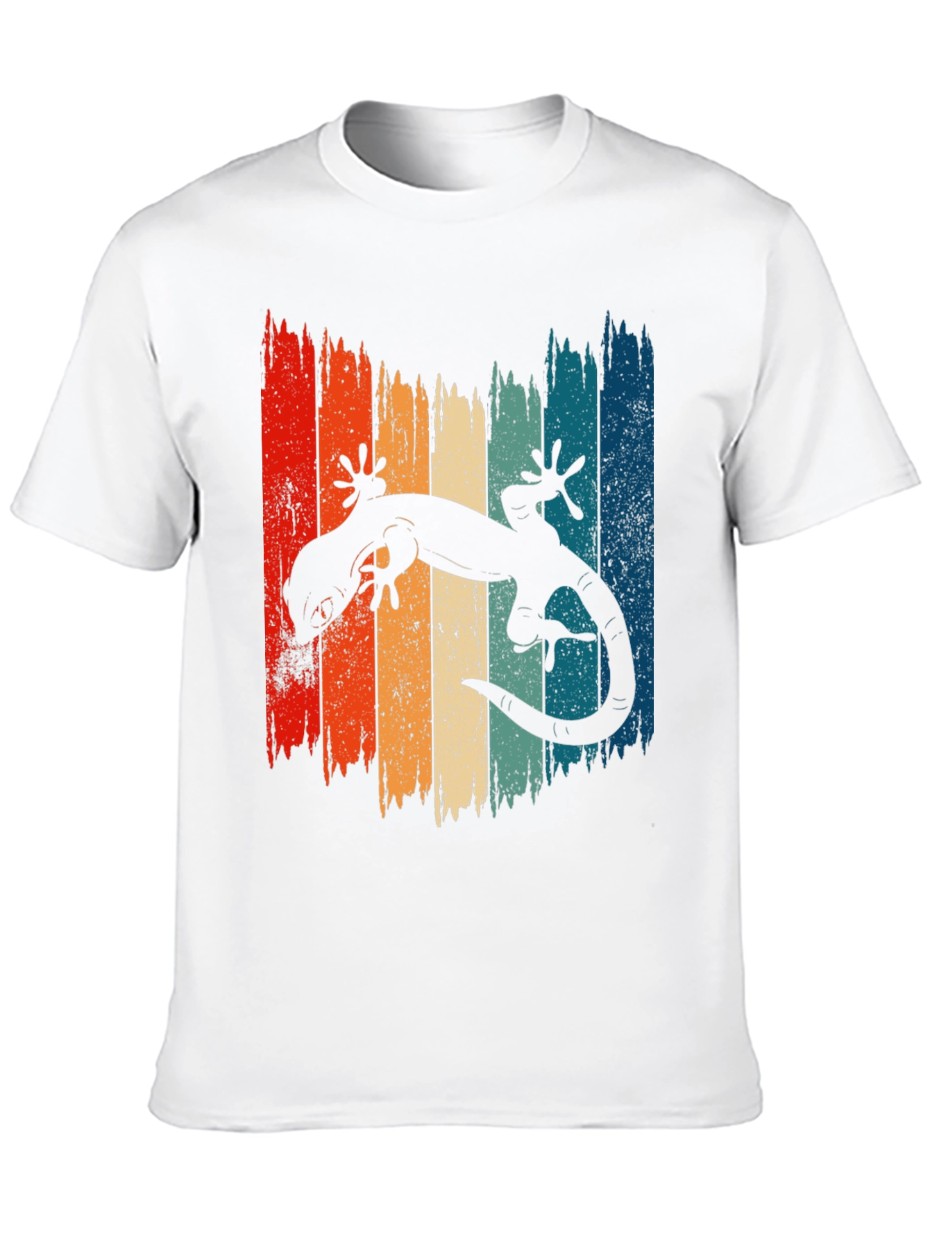 Retro Gecko Graphic Tee - Distressed Design