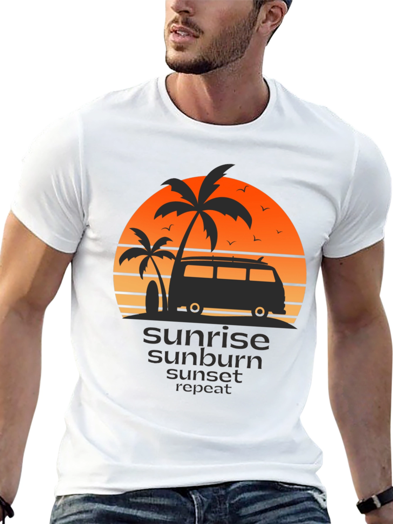 Sunrise Sunburn Sunset Repeat Graphic T-Shirt