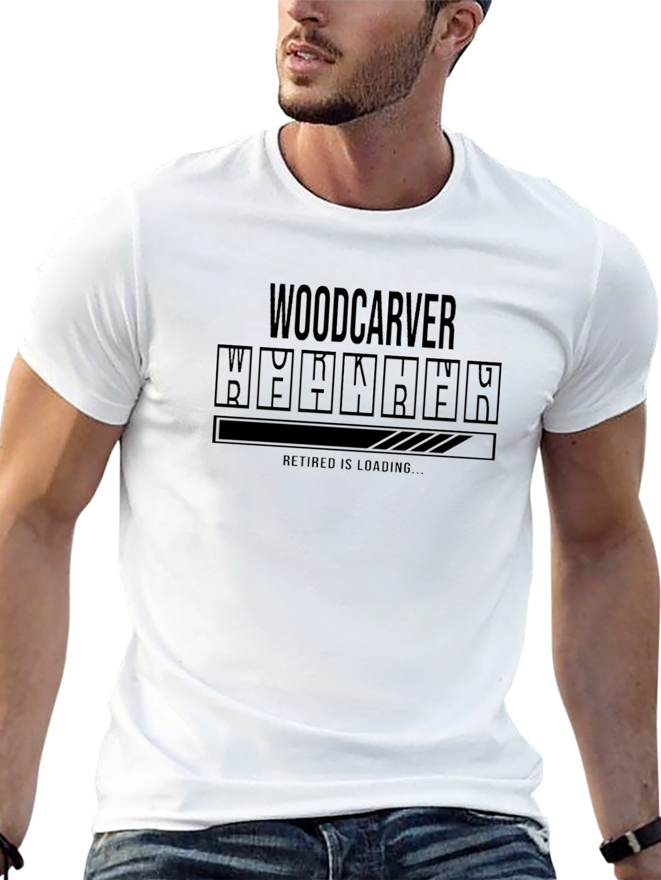 Woodcarver Retirement Loading T-Shirt - Black