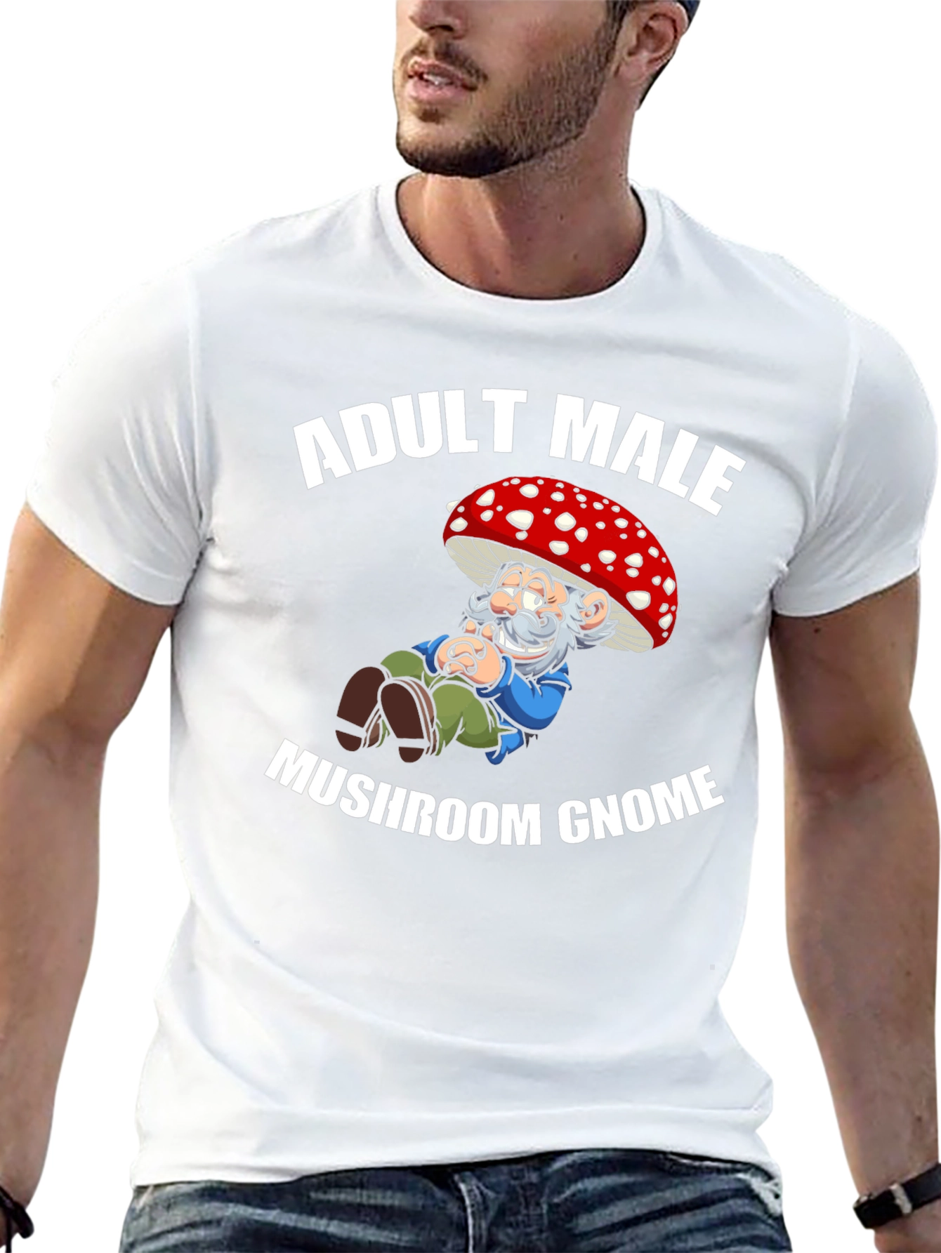 Adult Male Mushroom Gnome T-Shirt